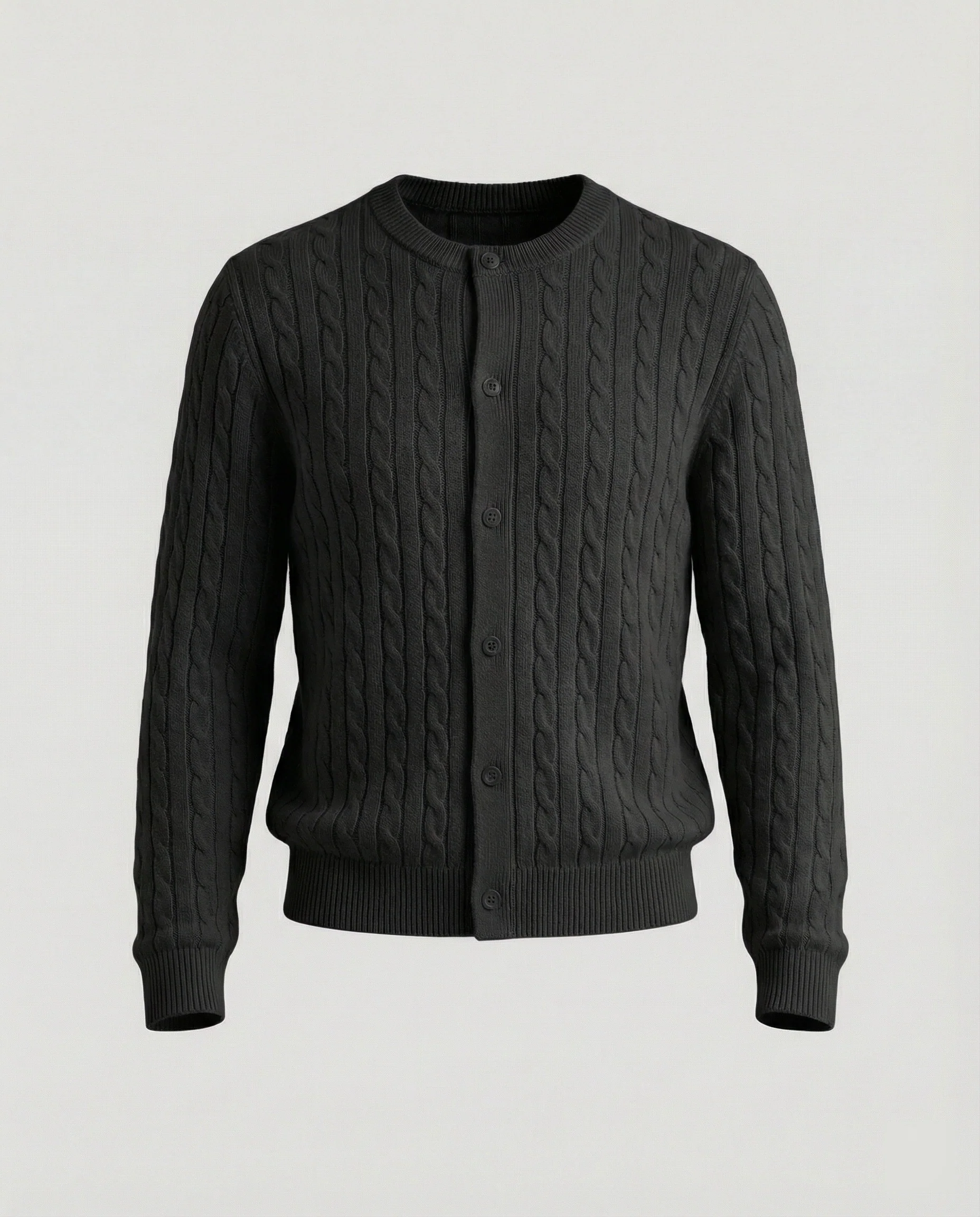 Damen kurzes Zopfmuster-Cardigan mit Rundhalsausschnitt und minimalistischer Knopfleiste Heidi-Mode - Image 6