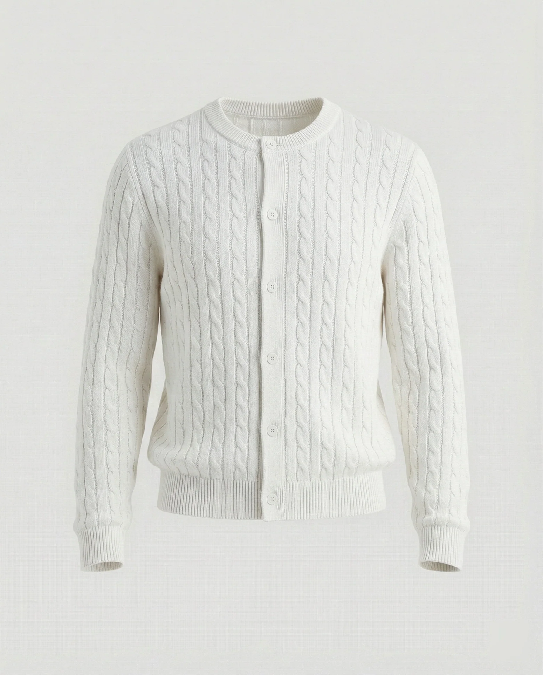 Damen kurzes Zopfmuster-Cardigan mit Rundhalsausschnitt und minimalistischer Knopfleiste Heidi-Mode - Image 8