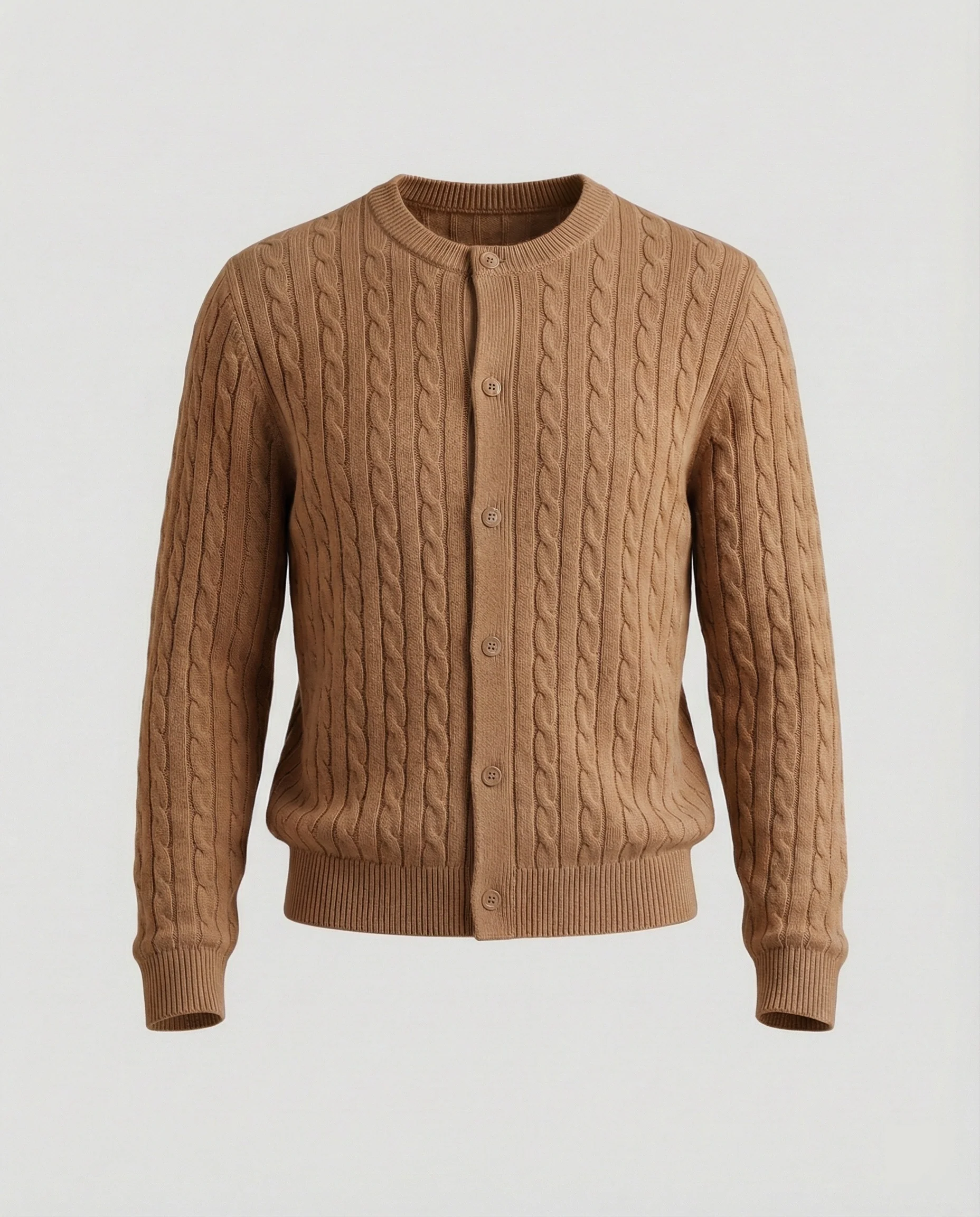 Damen kurzes Zopfmuster-Cardigan mit Rundhalsausschnitt und minimalistischer Knopfleiste Heidi-Mode - Image 9