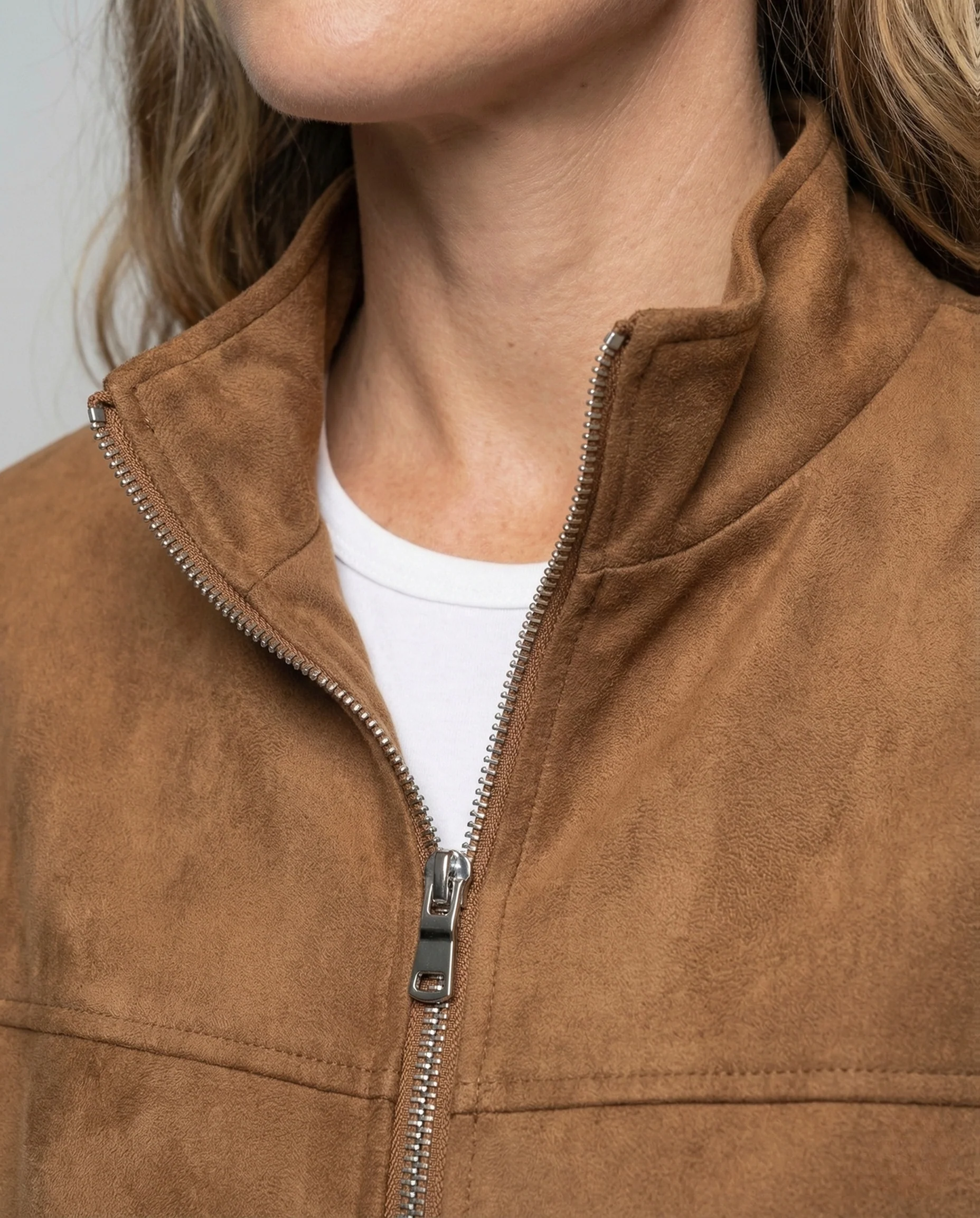 Damen Velours Blouson Ballonärmel - Image 3