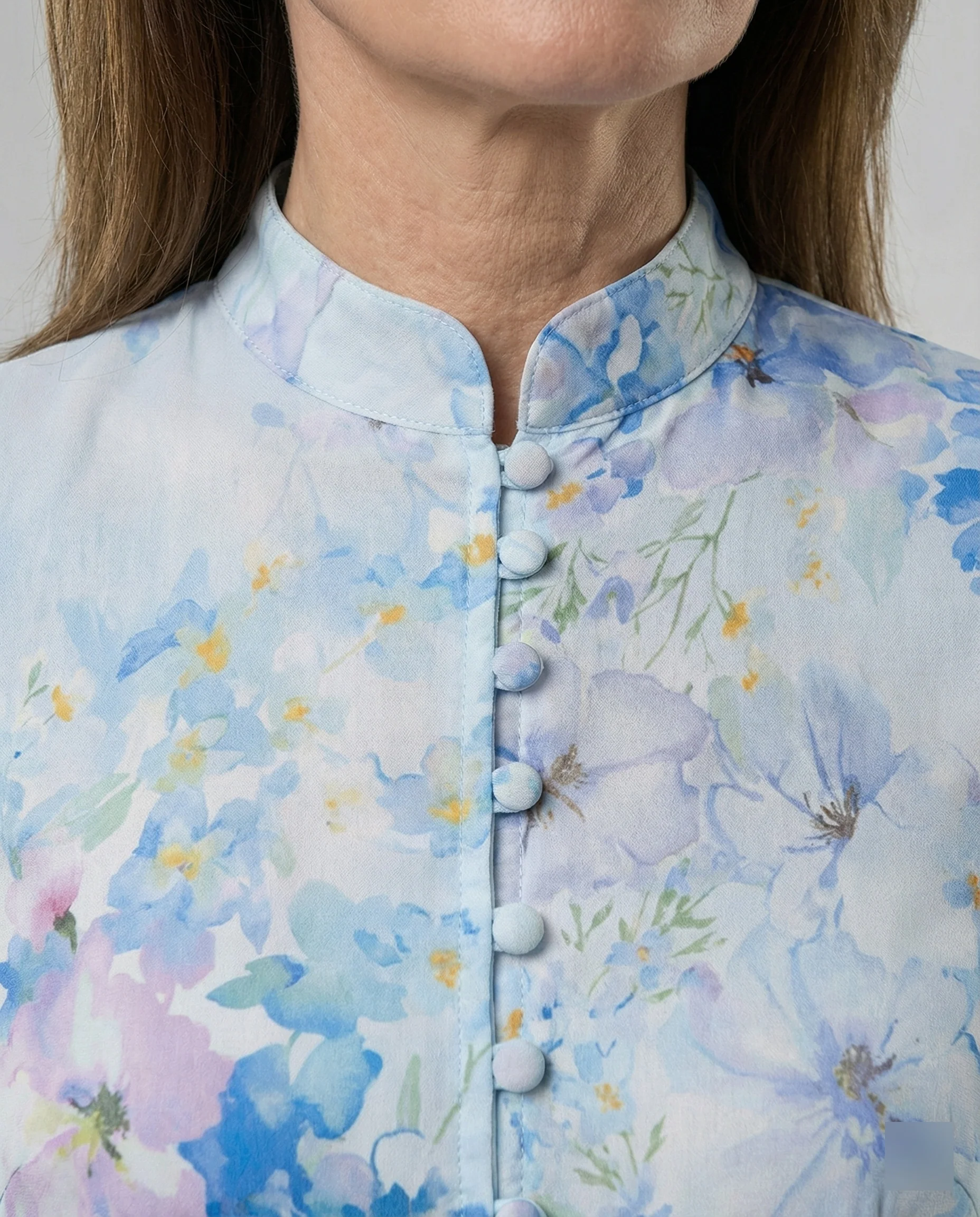 Kurzkleid Mit Stehkragen Und Gürtel Damen - Image 3