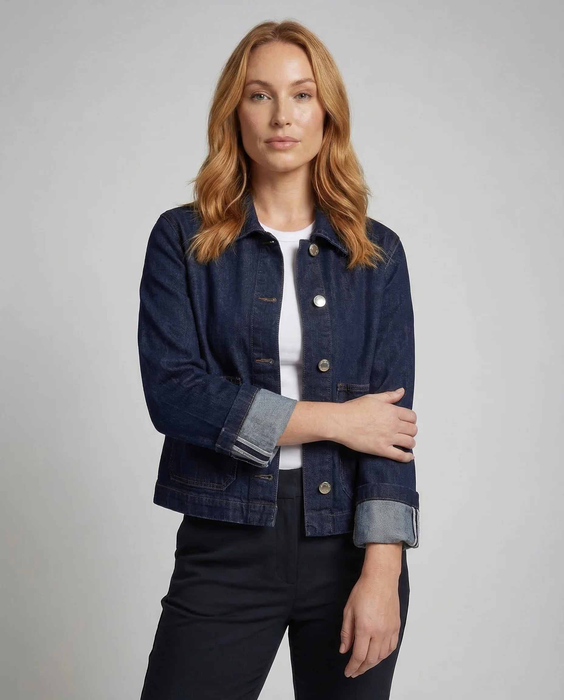Damen Worker Jeansjacke Cropped - Image 2