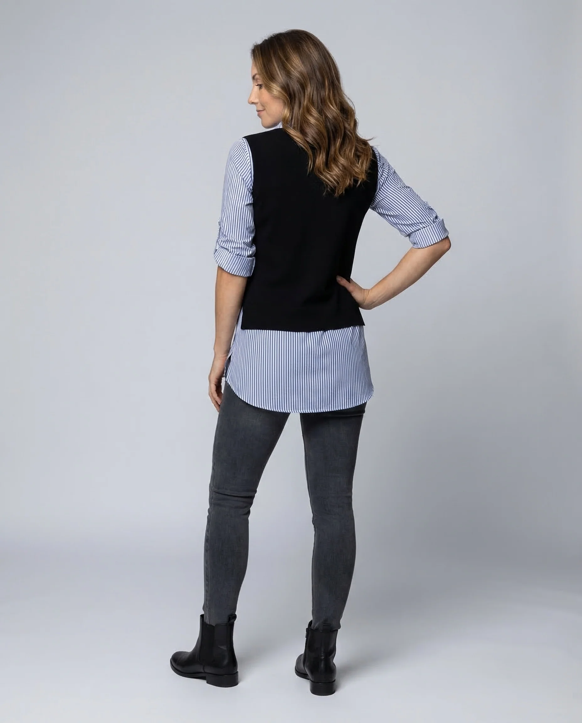 Damen Hemdbluse Layer Look - Image 4