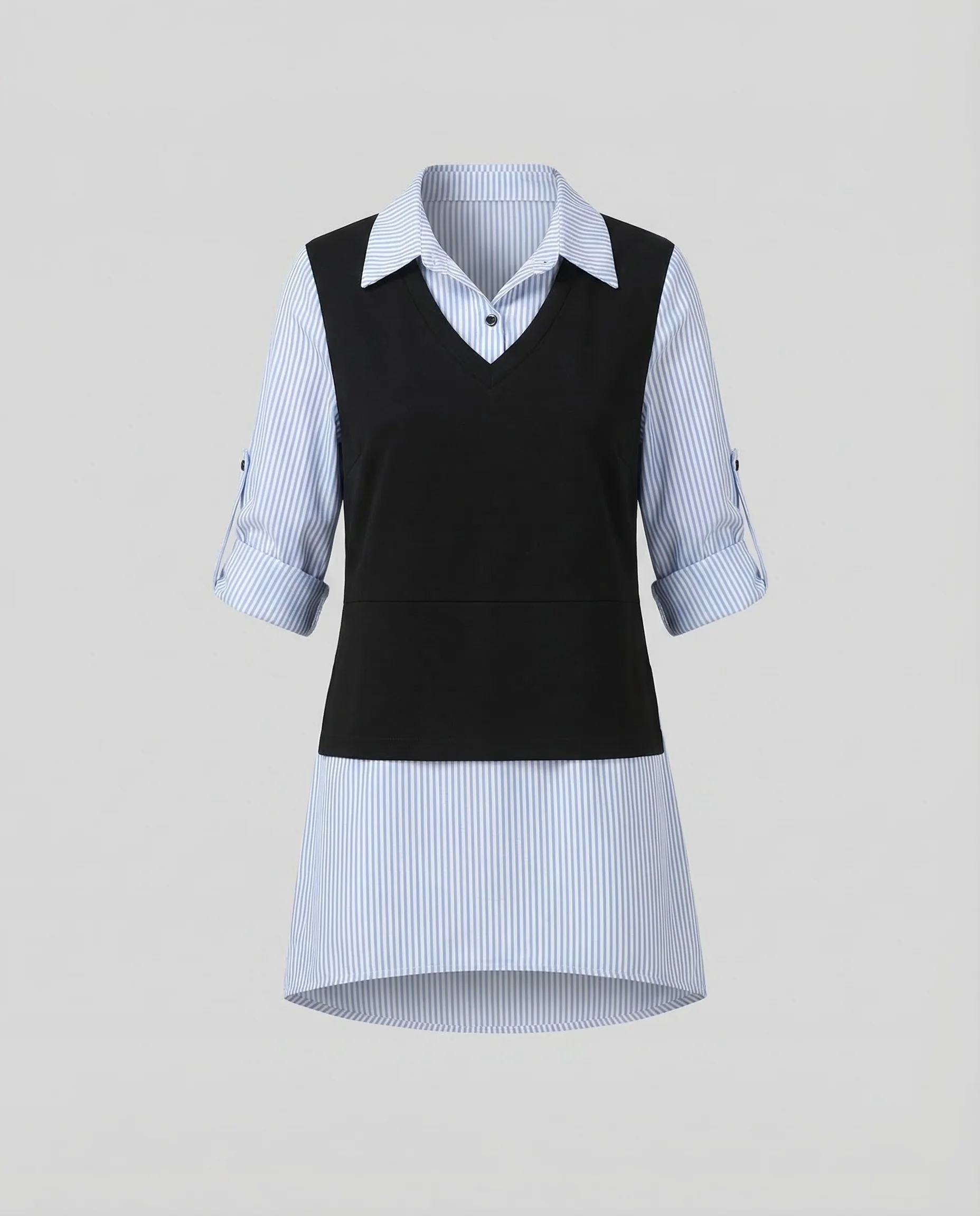 Damen Hemdbluse Layer Look - Image 5