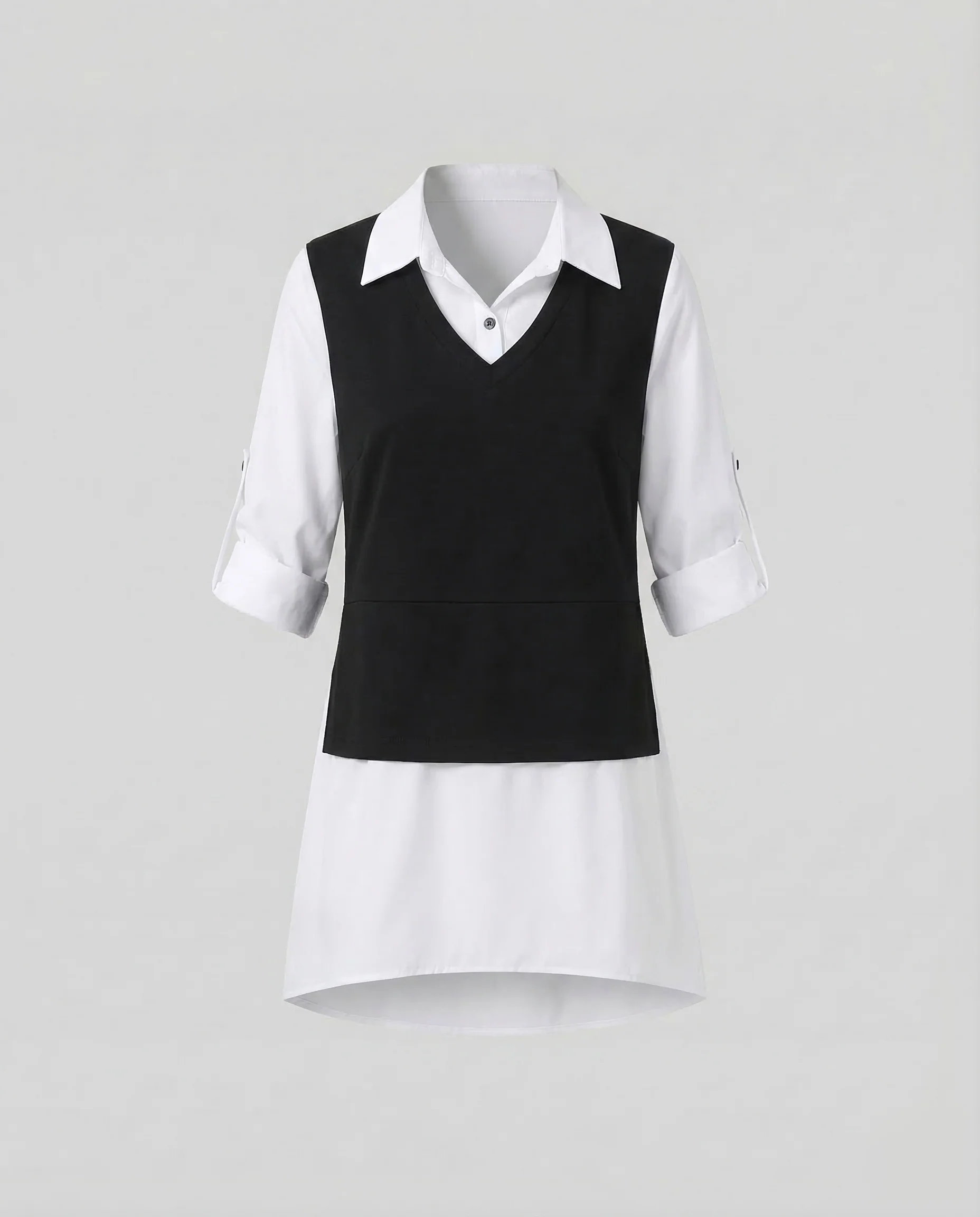 Damen Hemdbluse Layer Look - Image 6