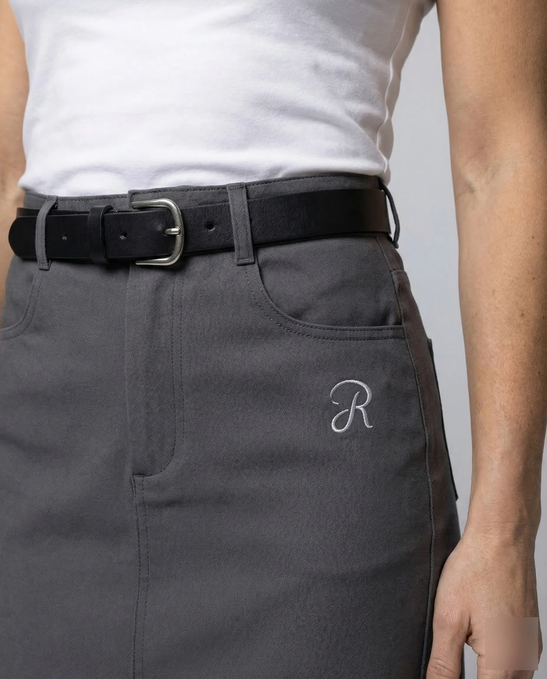 Damen Maxirock Gürtel Taschen - Image 3