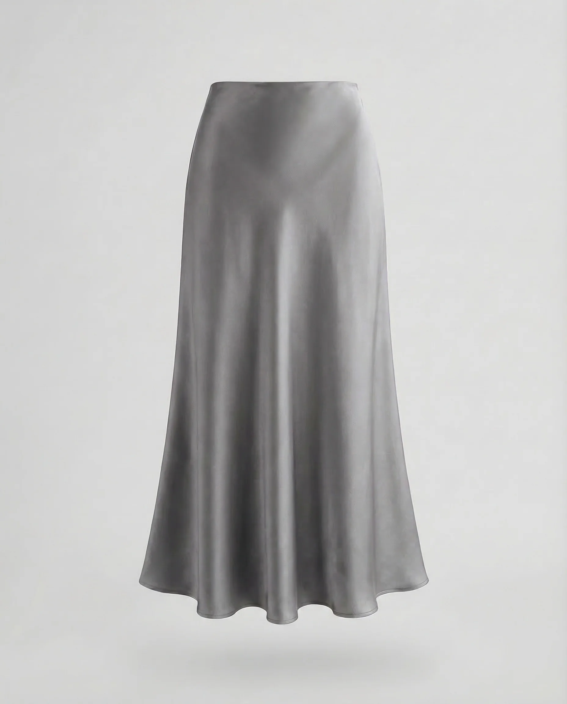 Damen Satin Maxirock Schrägschnitt - Image 10