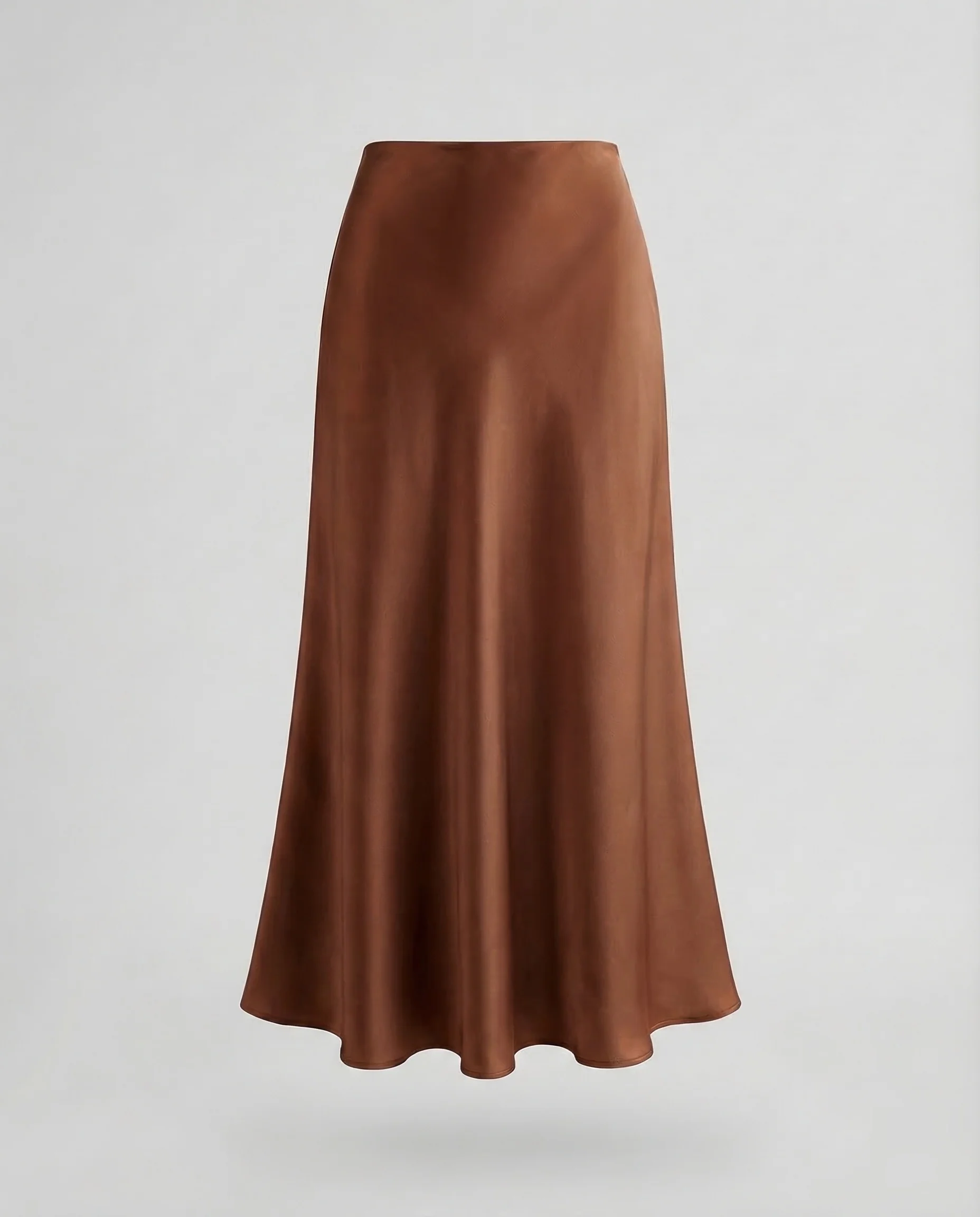 Damen Satin Maxirock Schrägschnitt - Image 12