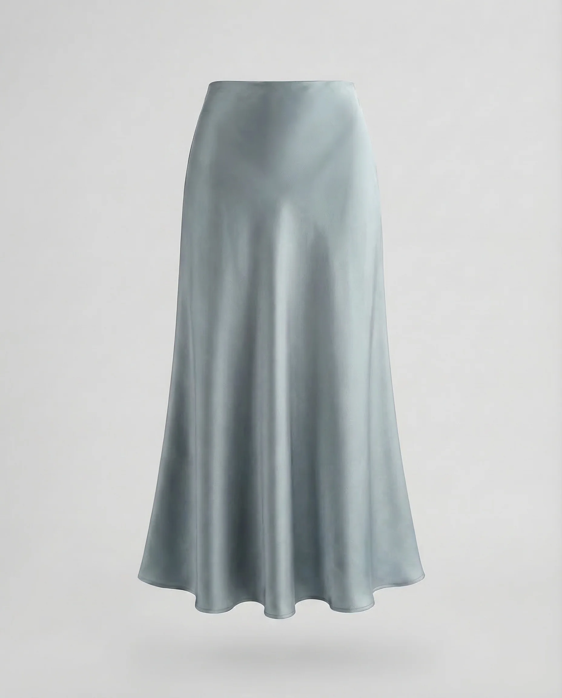 Damen Satin Maxirock Schrägschnitt - Image 13