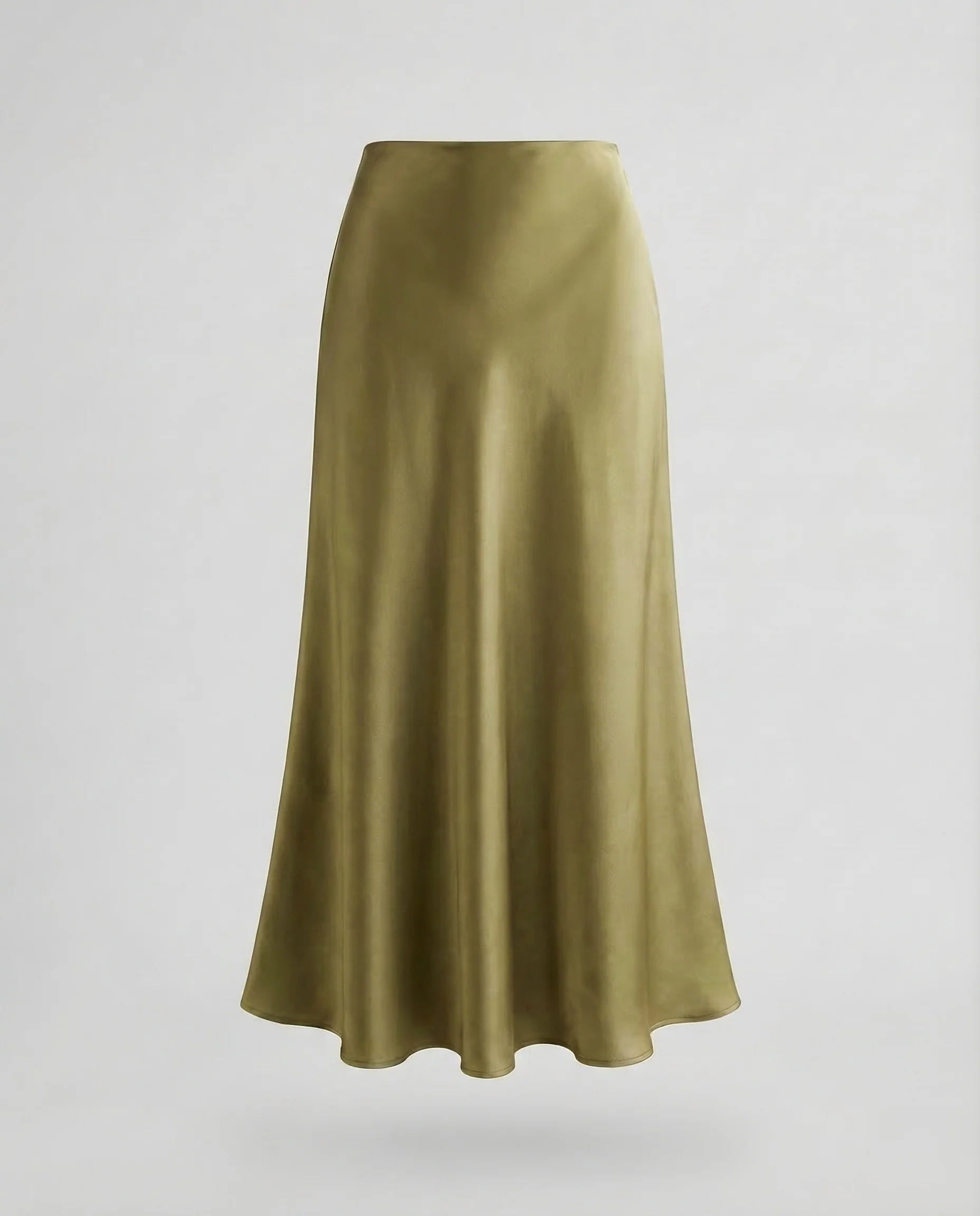 Damen Satin Maxirock Schrägschnitt - Image 6
