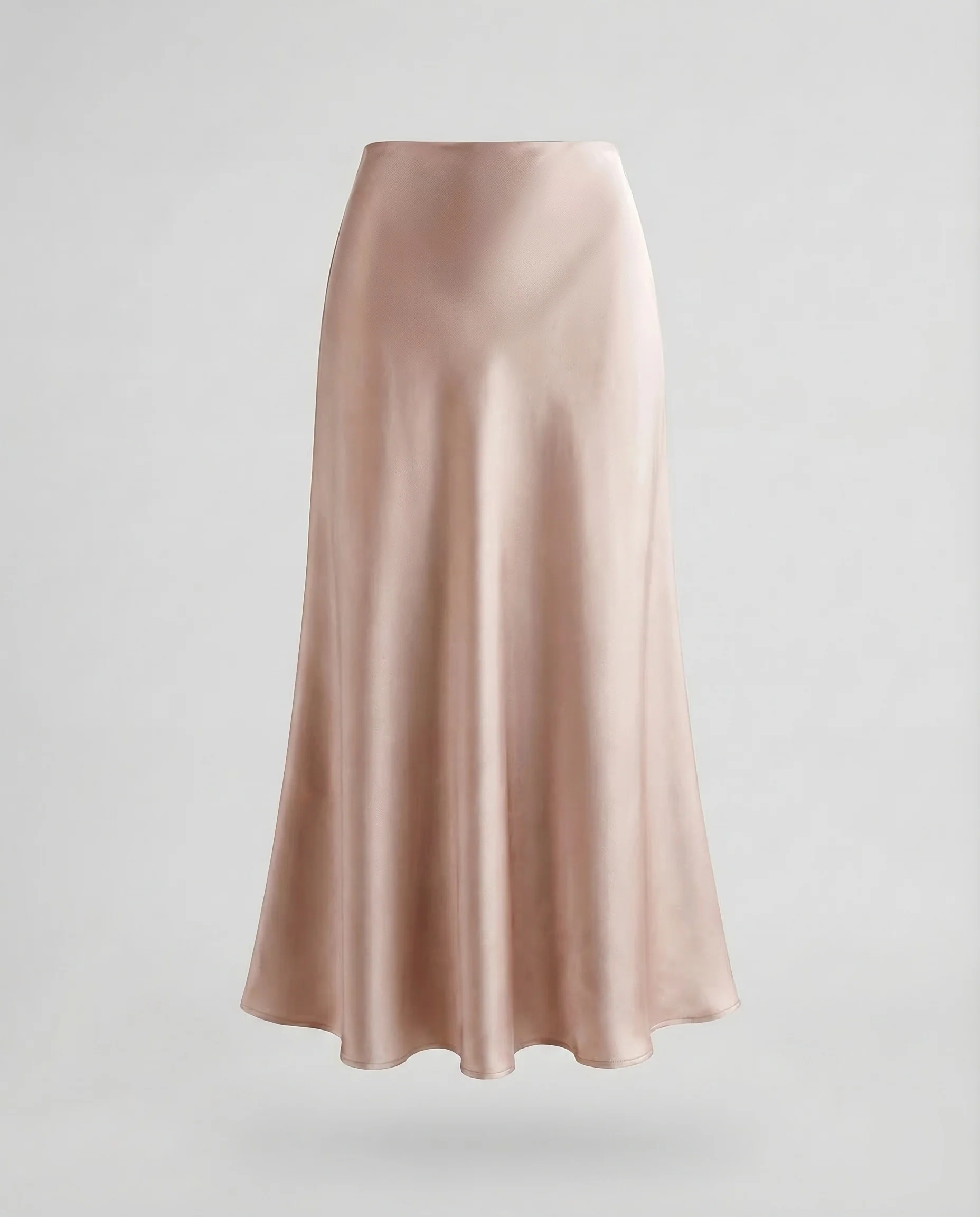 Damen Satin Maxirock Schrägschnitt - Image 7