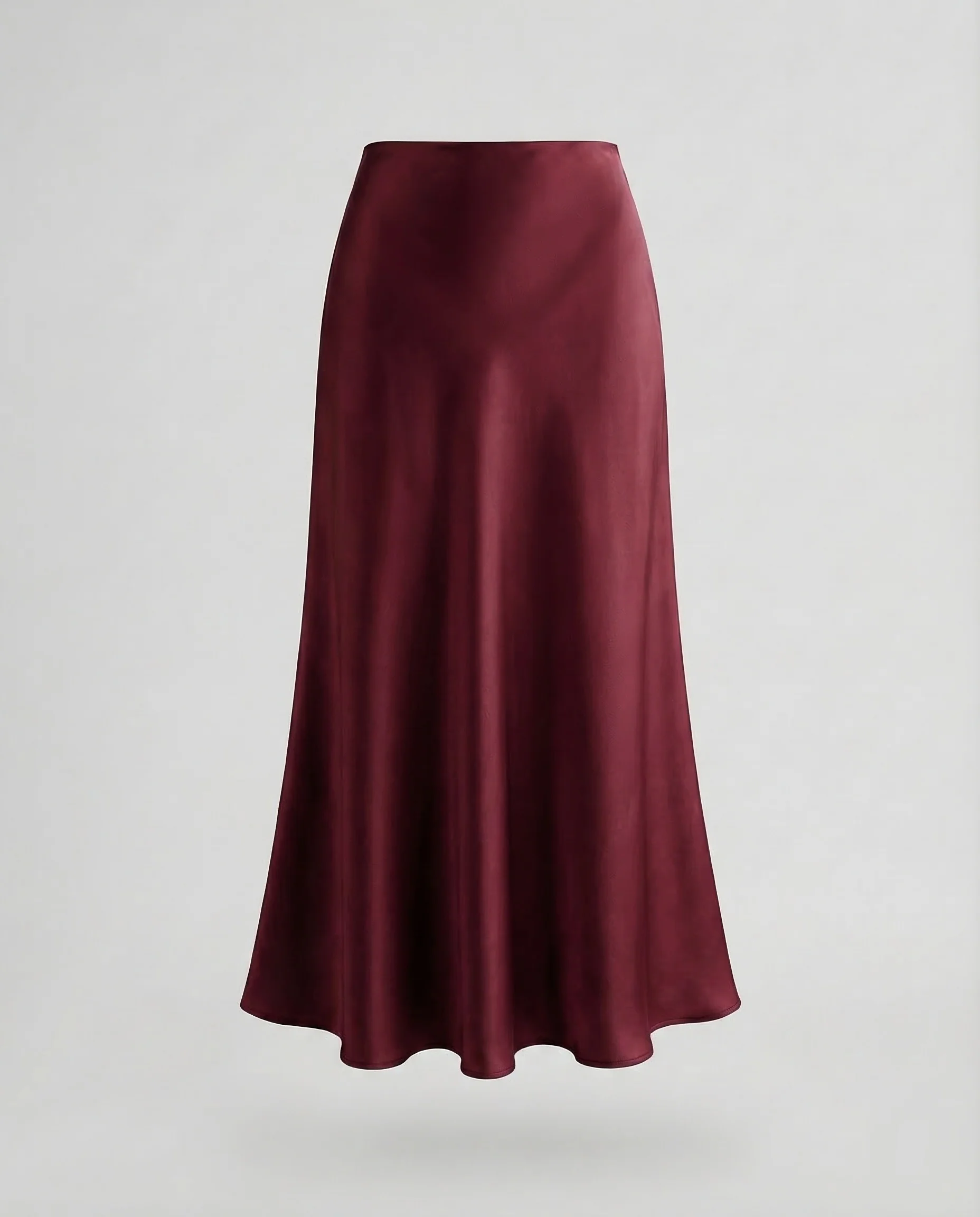 Damen Satin Maxirock Schrägschnitt - Image 9