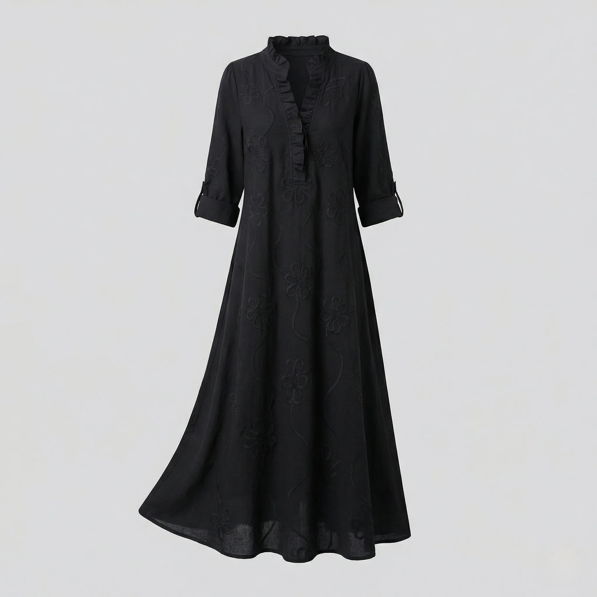 Damen Maxikleid Sommer Stickerei - Image 6