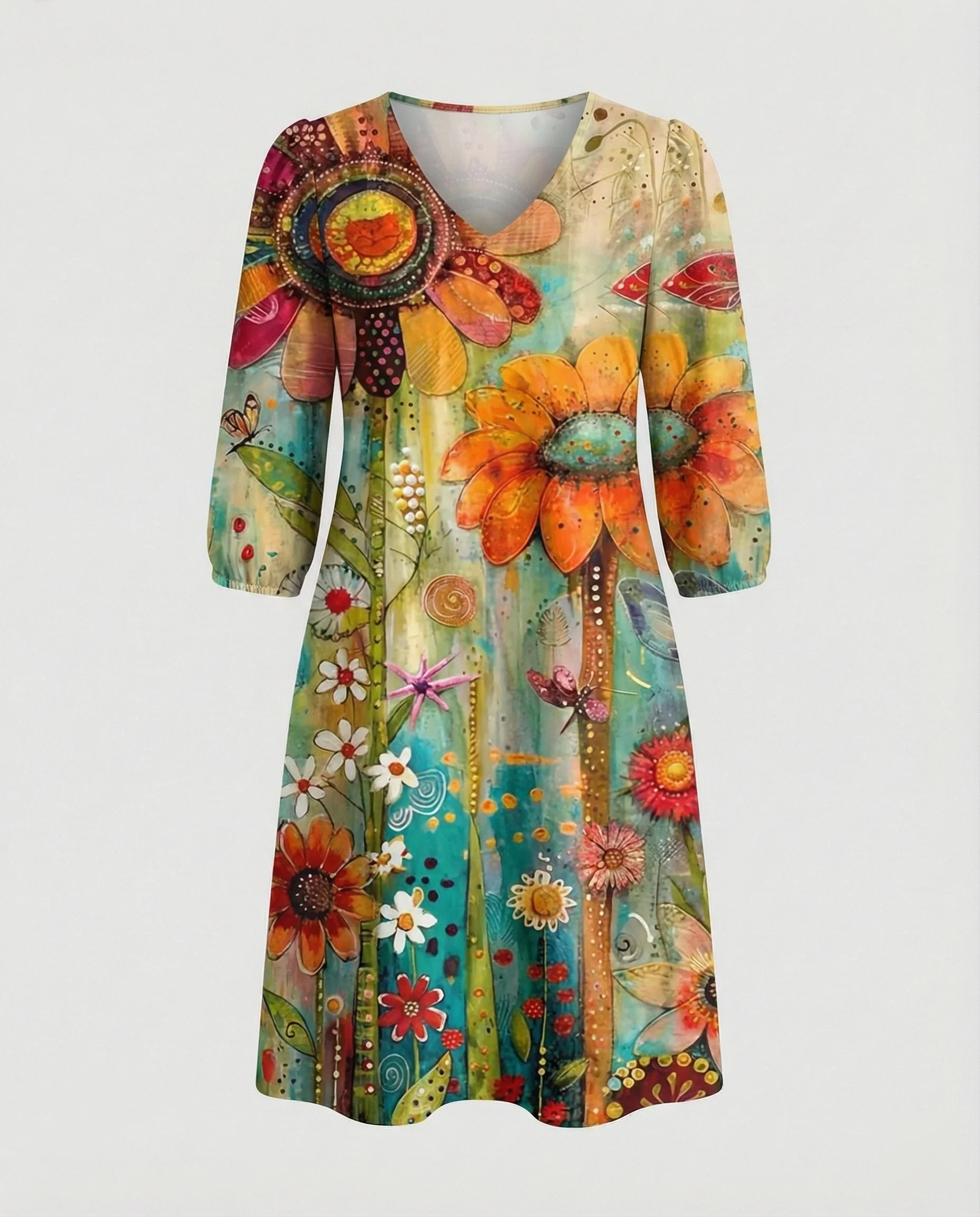 Boho Maxikleid Sommer Damen Taschen - Image 37