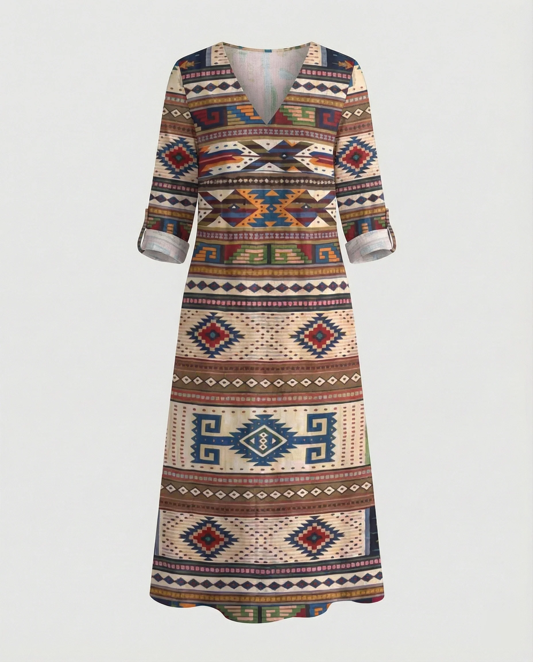 Boho Maxikleid Sommer Damen Taschen - Image 7