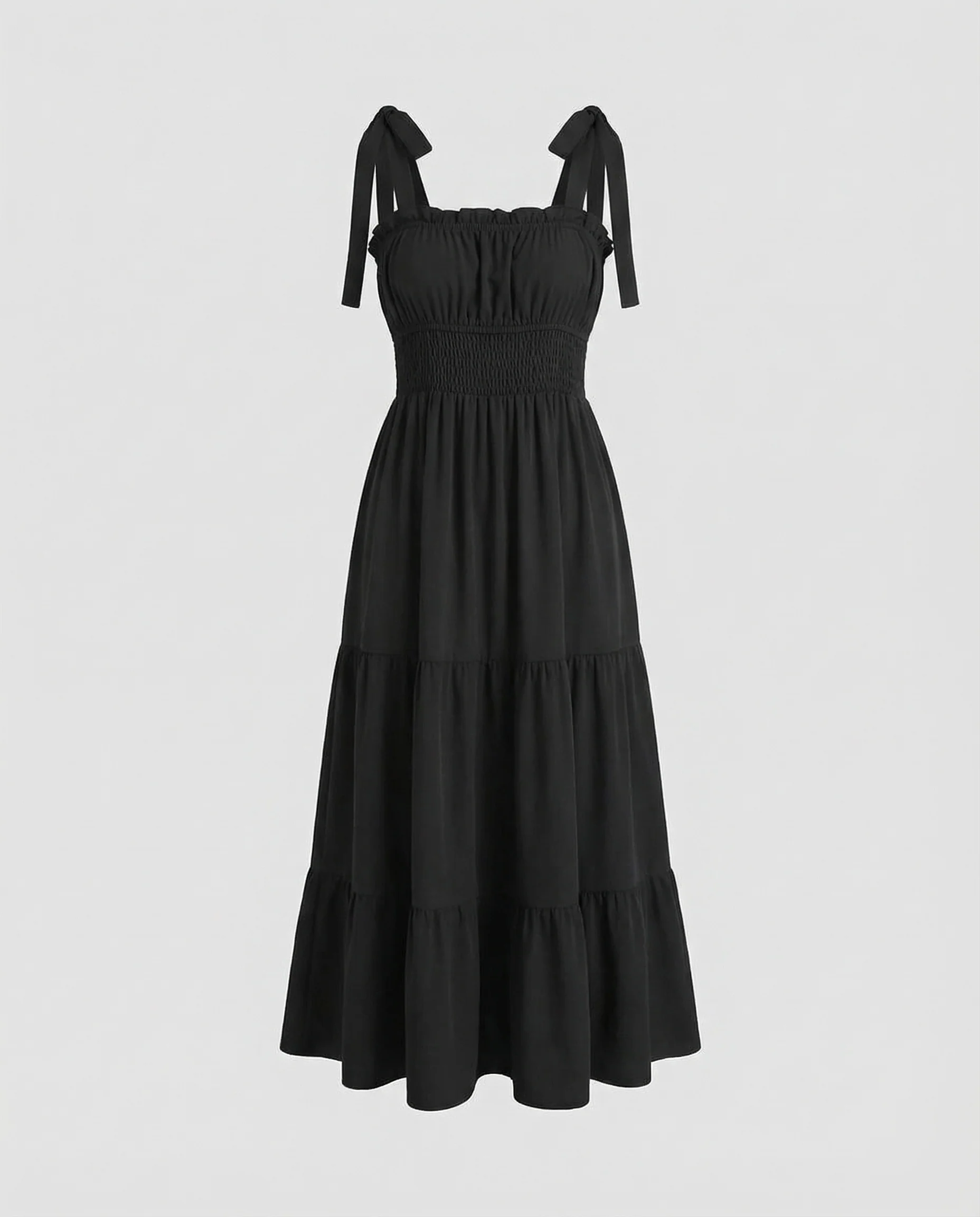 Damen Langes Smok Bustierkleid mit Stufenrock - Image 5