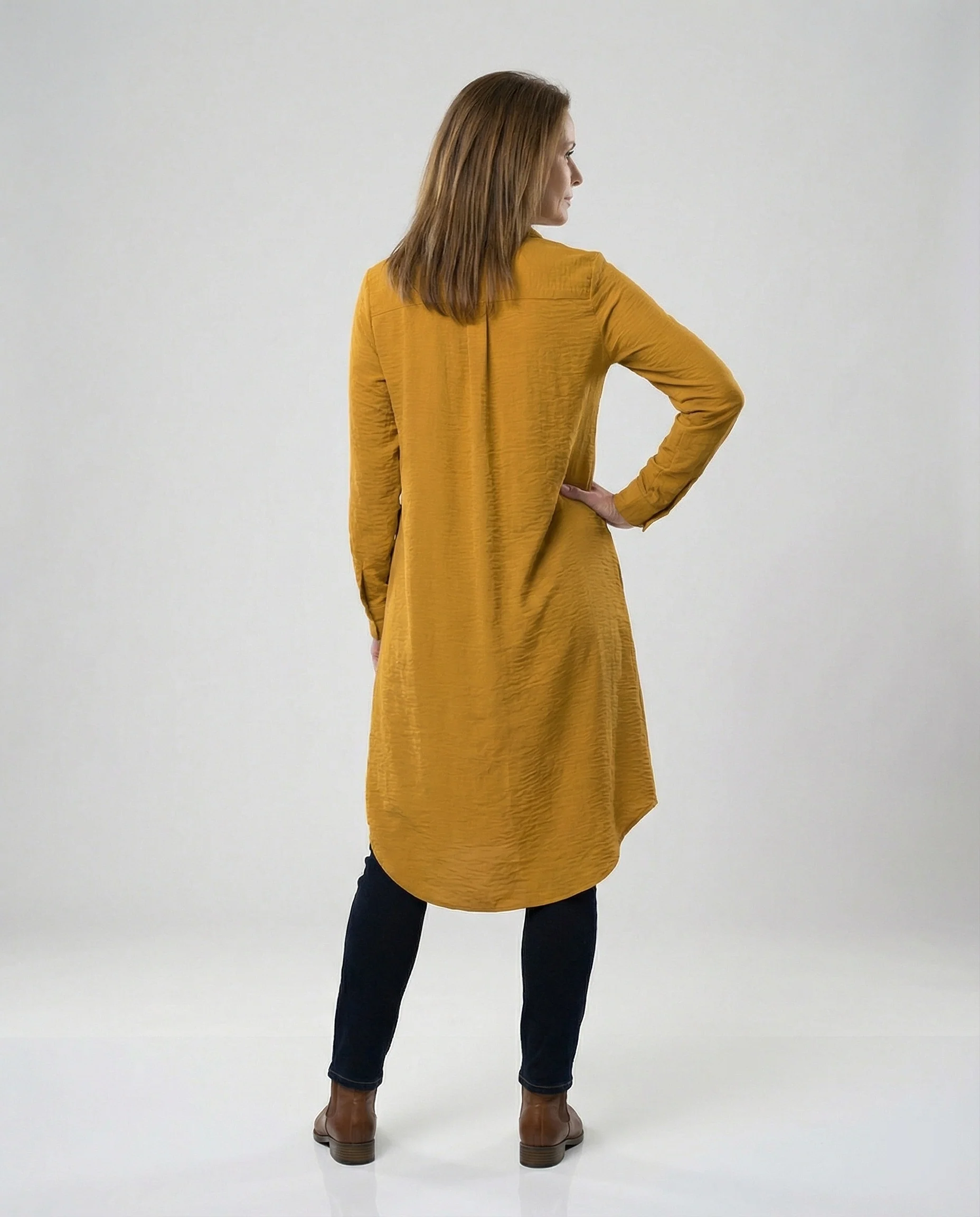 Damen Tunika Kleid lang mit Knopfleiste - Image 3