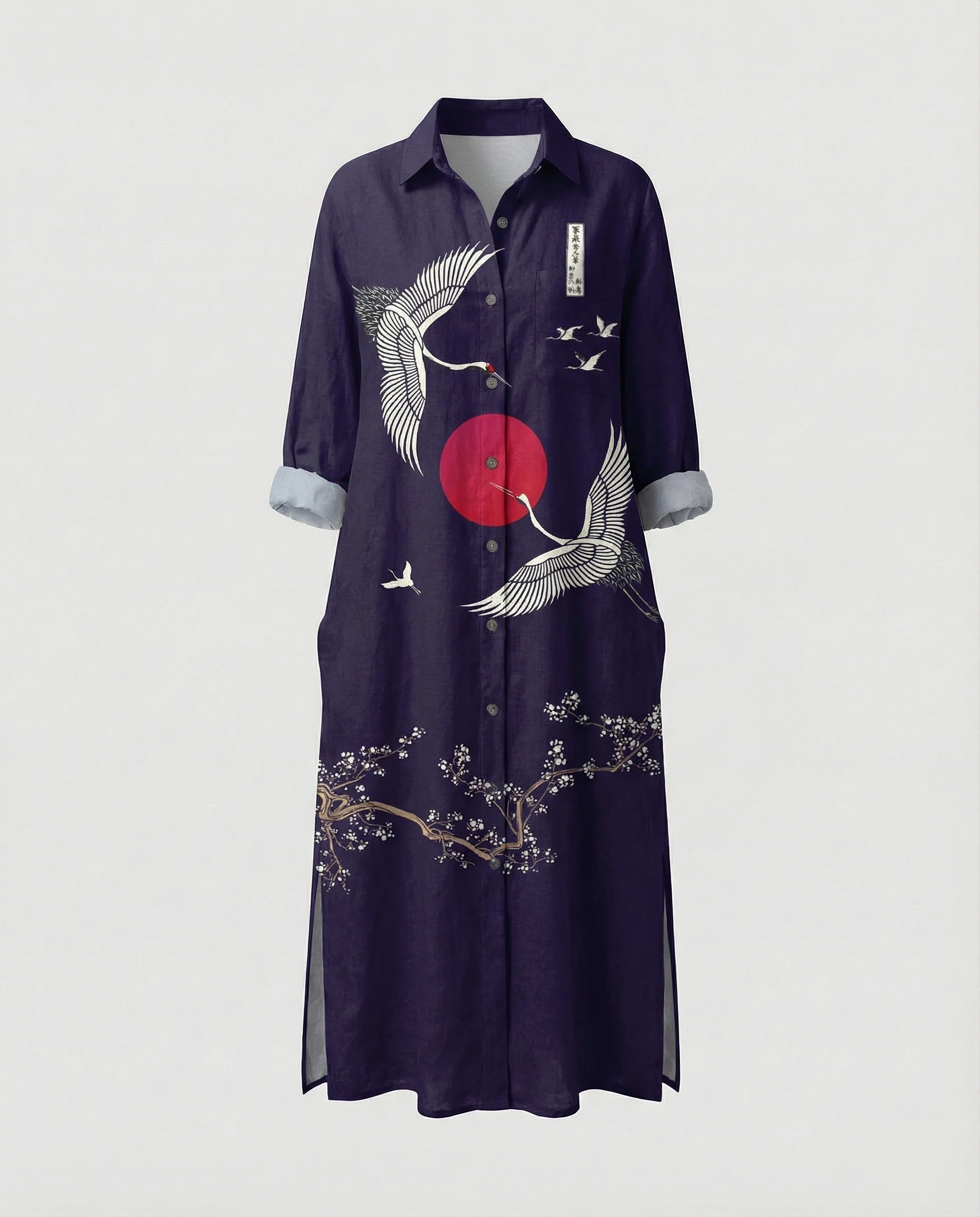 Damen Kaftan Kleid lang Seidenoptik - Image 21