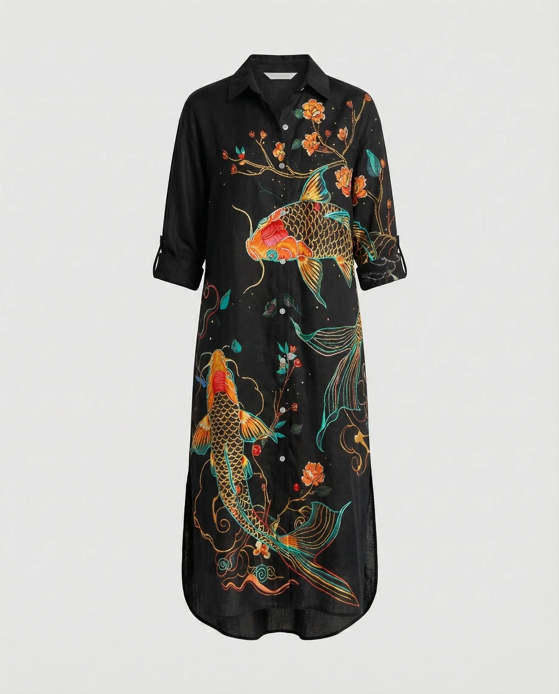 Damen Kaftan Kleid lang Seidenoptik - Image 37