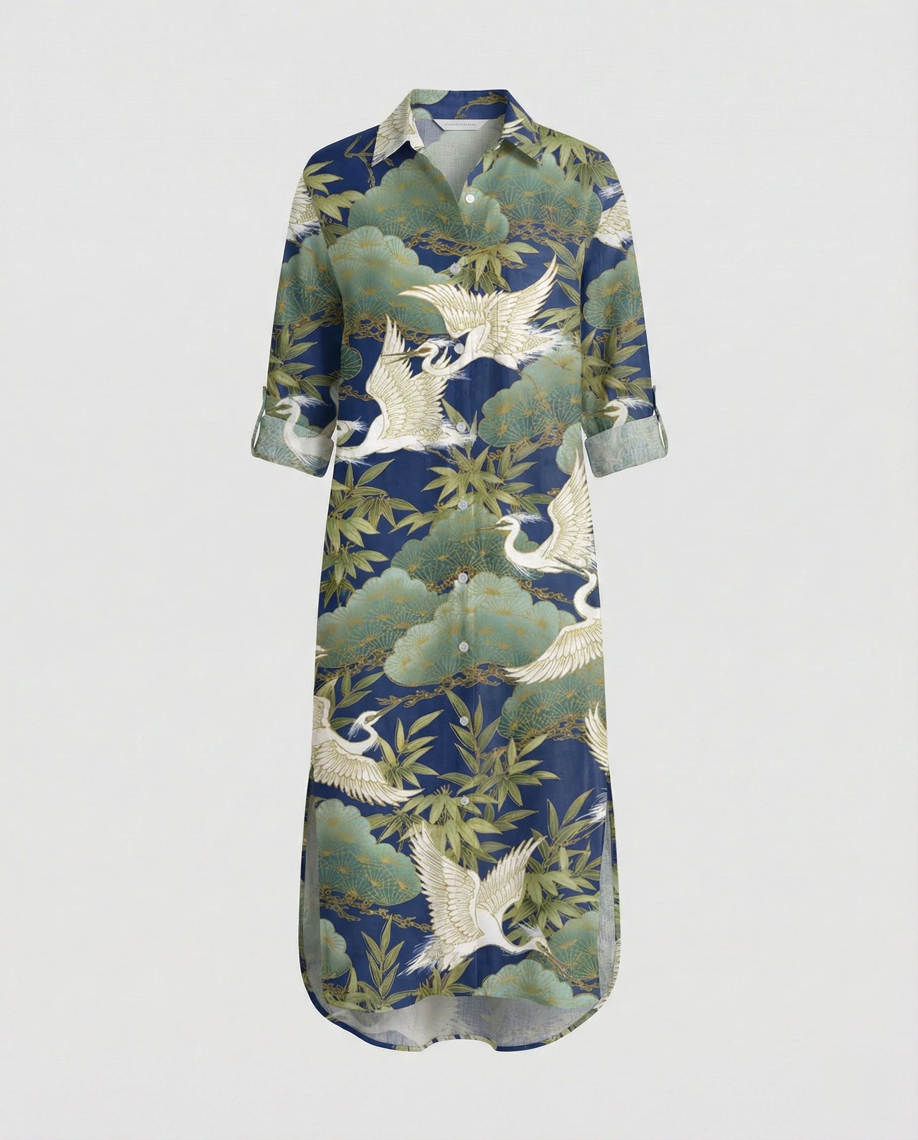 Damen Kaftan Kleid lang Seidenoptik - Image 40