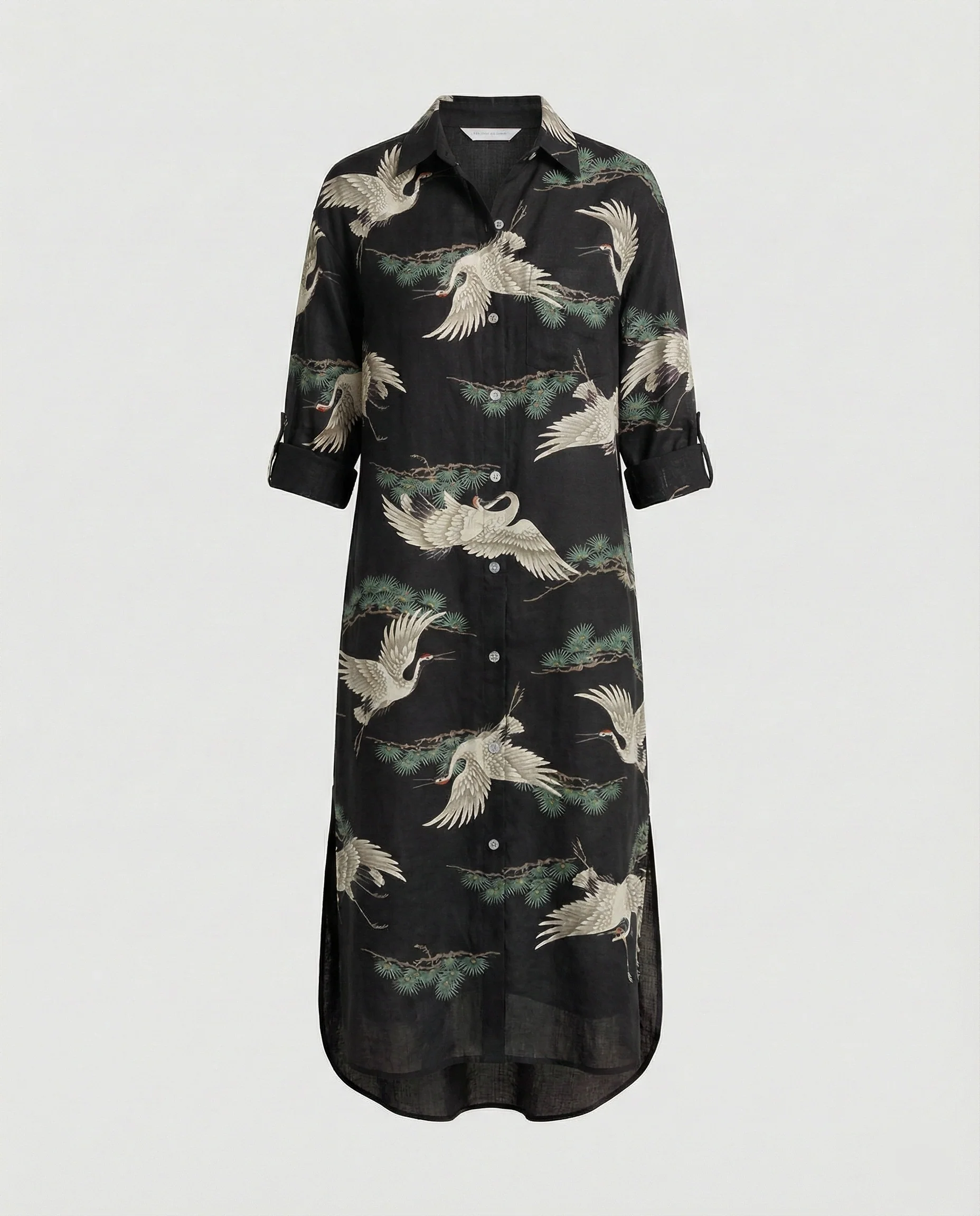 Damen Kaftan Kleid lang Seidenoptik - Image 43