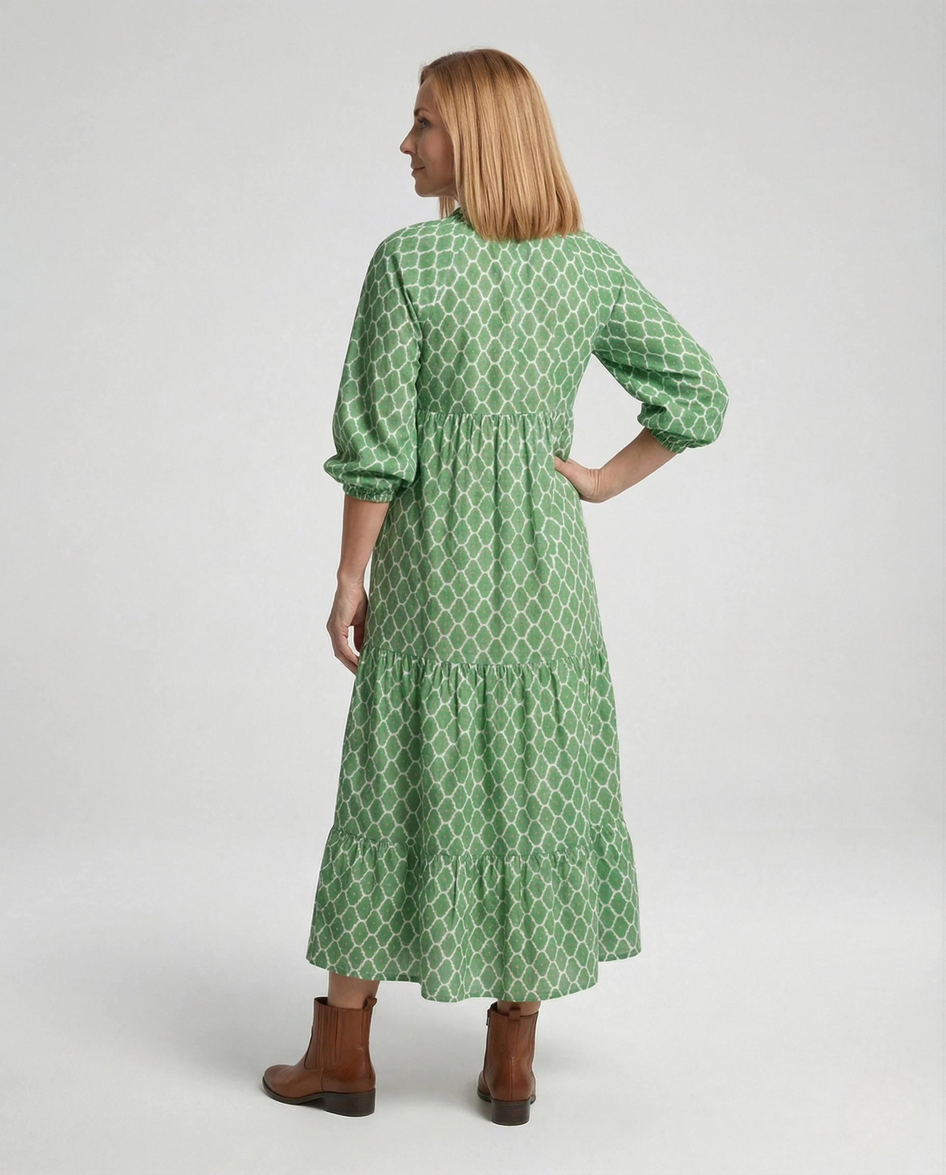 V-Ausschnitt Kleid Geometrisch Print Damen - Image 3