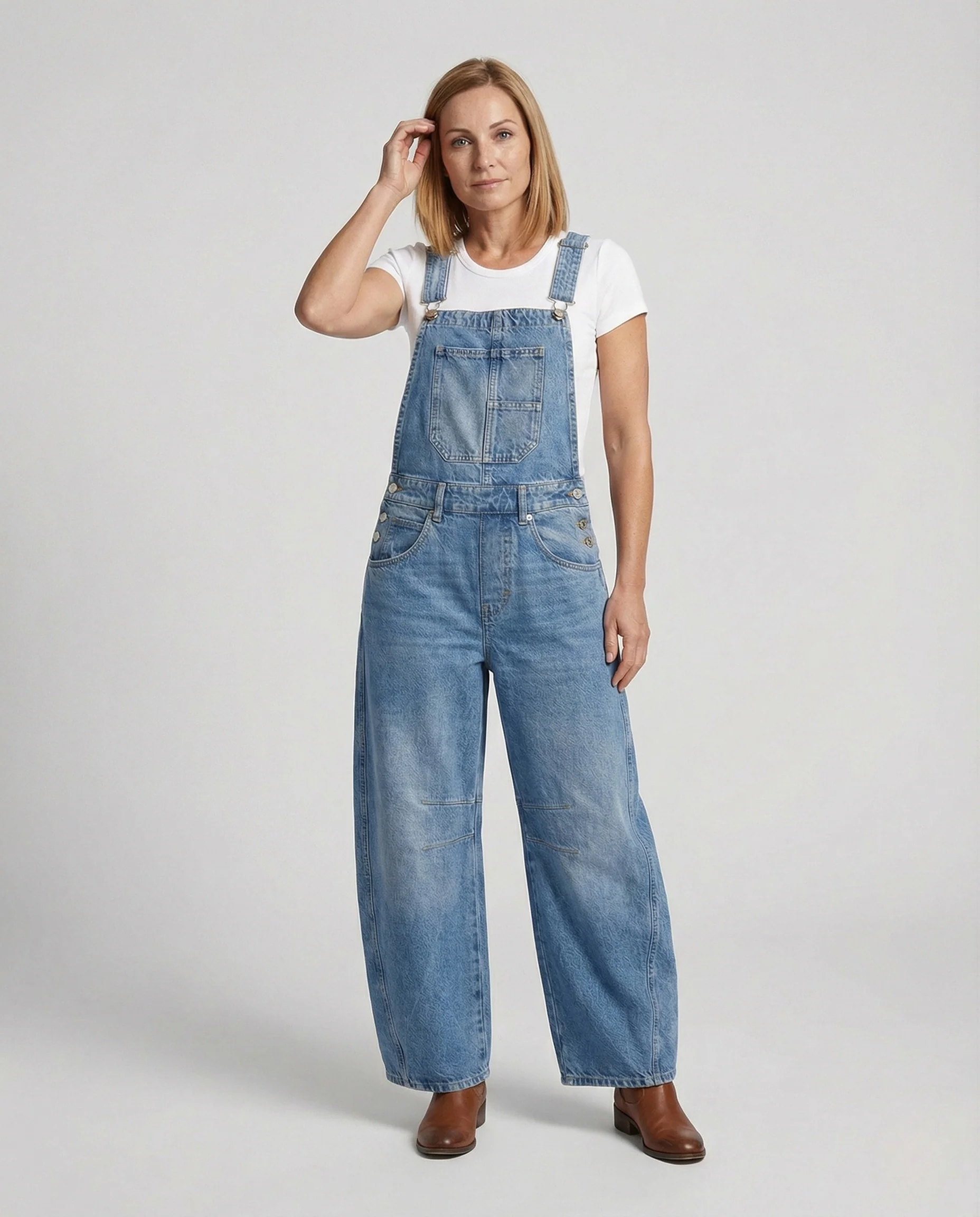 Damen Latzhose Baumwolle weit
