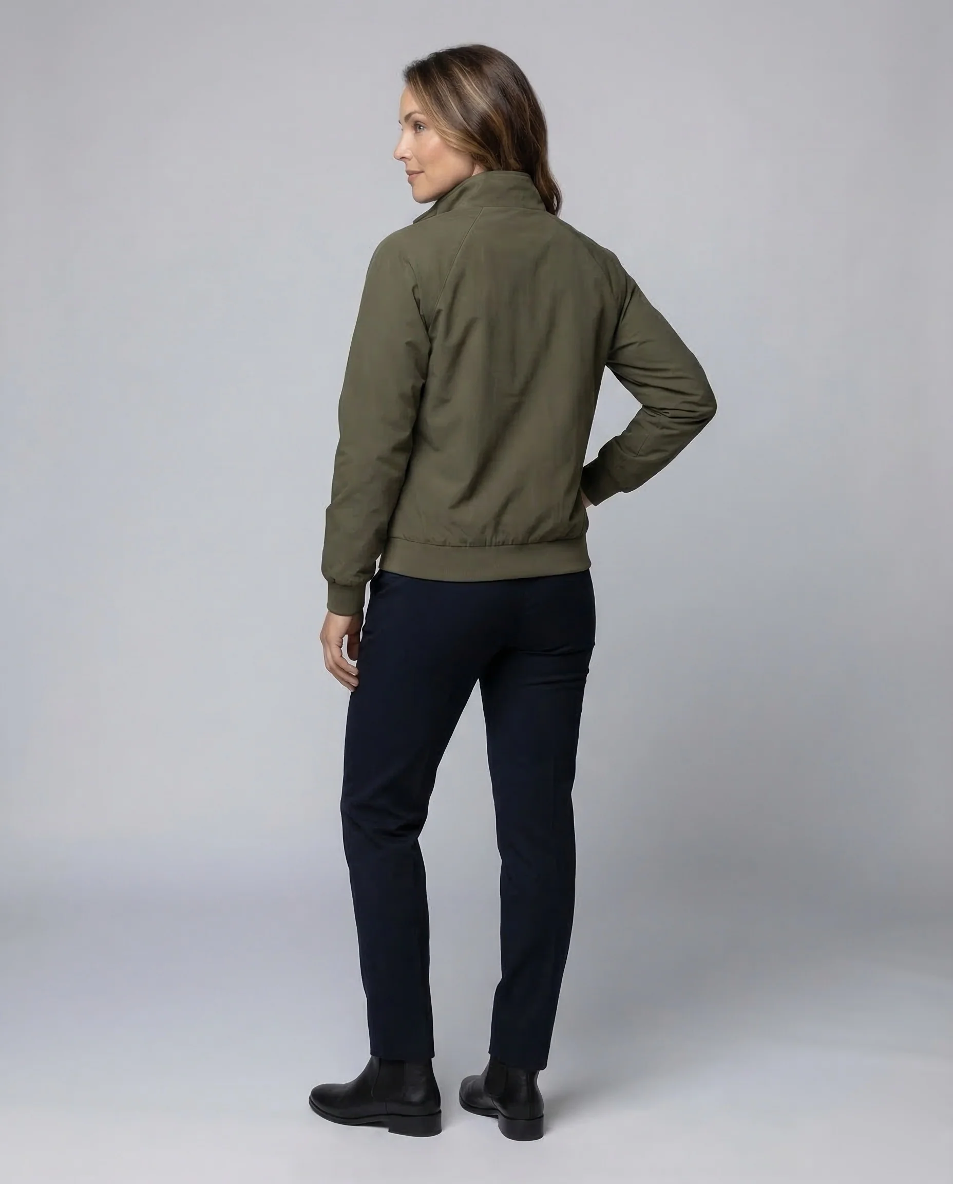 Damen Bomberjacke Lässig Kariert - Image 3