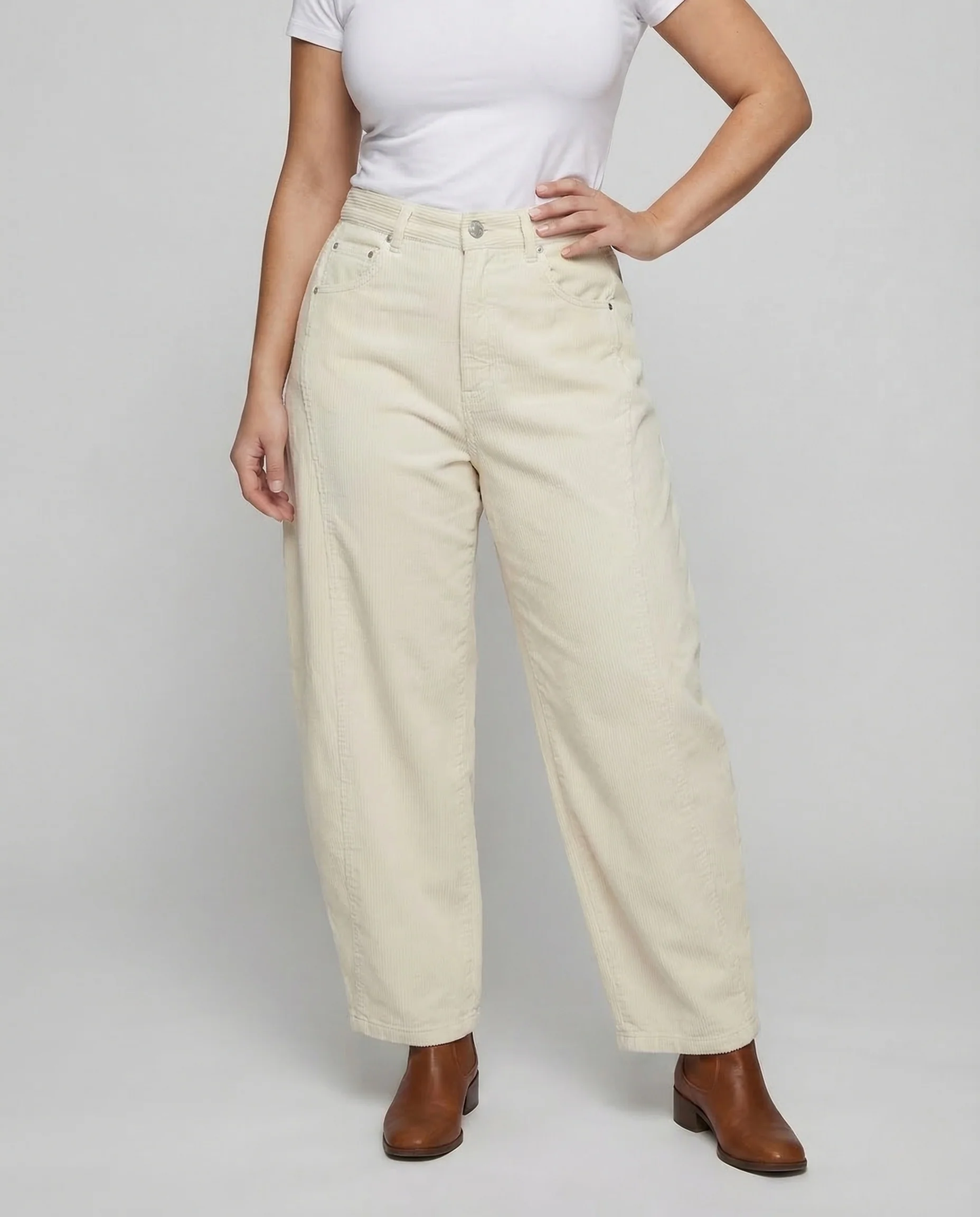 Damen Cordhose High Waist Weit - Image 2