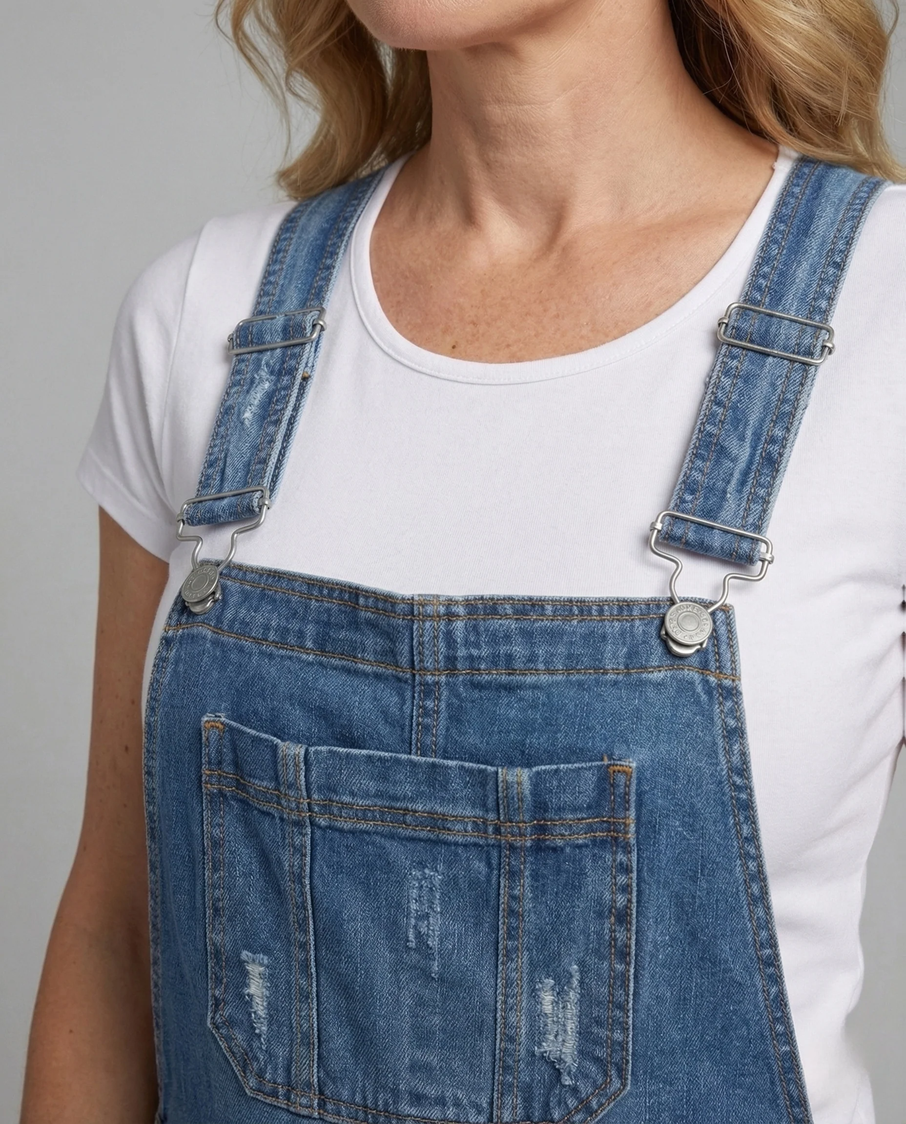 Damen Boyfriend Denim Latzhose - Image 2