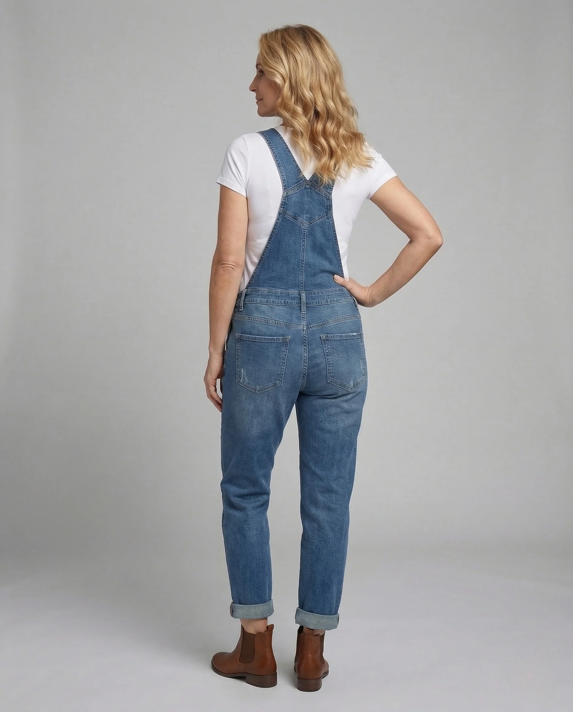 Damen Boyfriend Denim Latzhose - Image 3