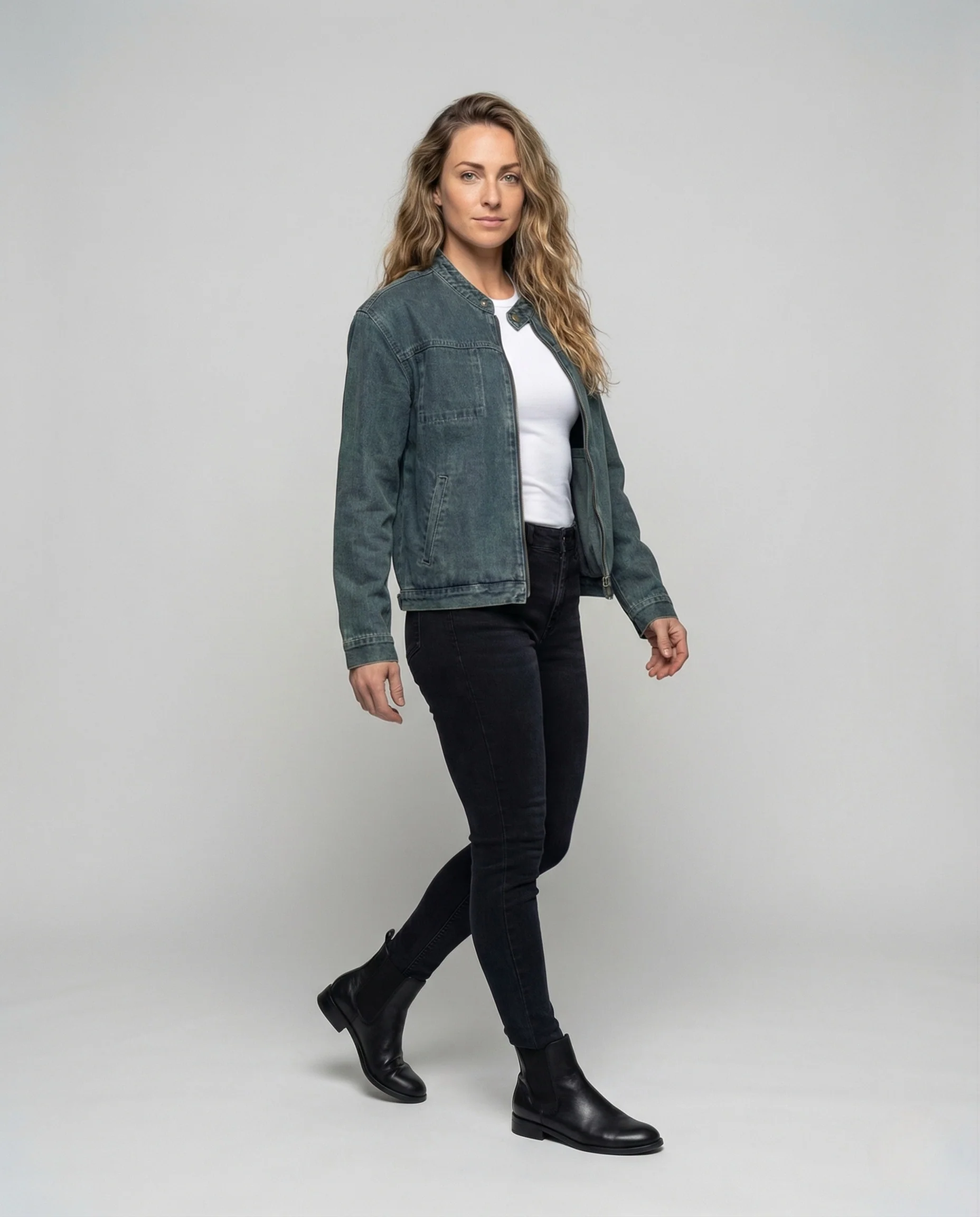 Damen Denim Übergangsjacke Boxy