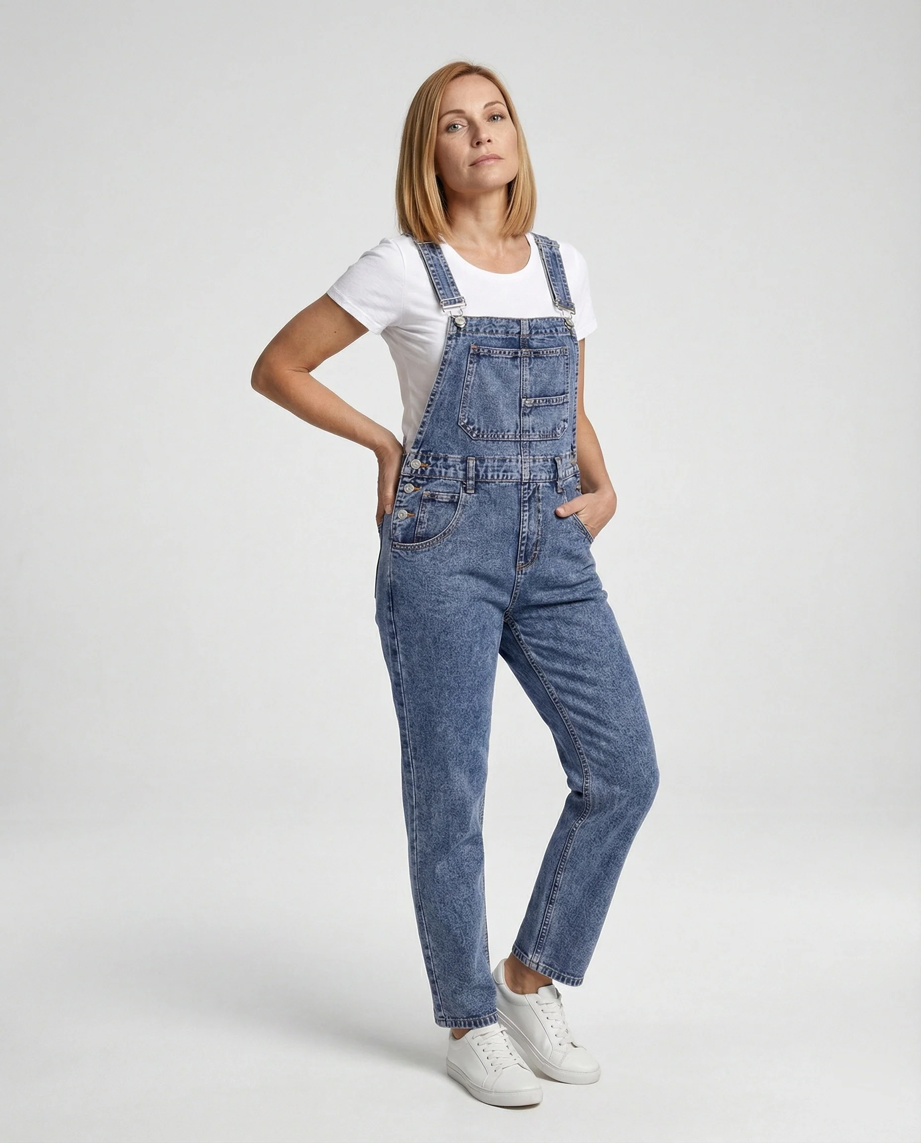 Damen Latzhose Jeans gerade - Image 3