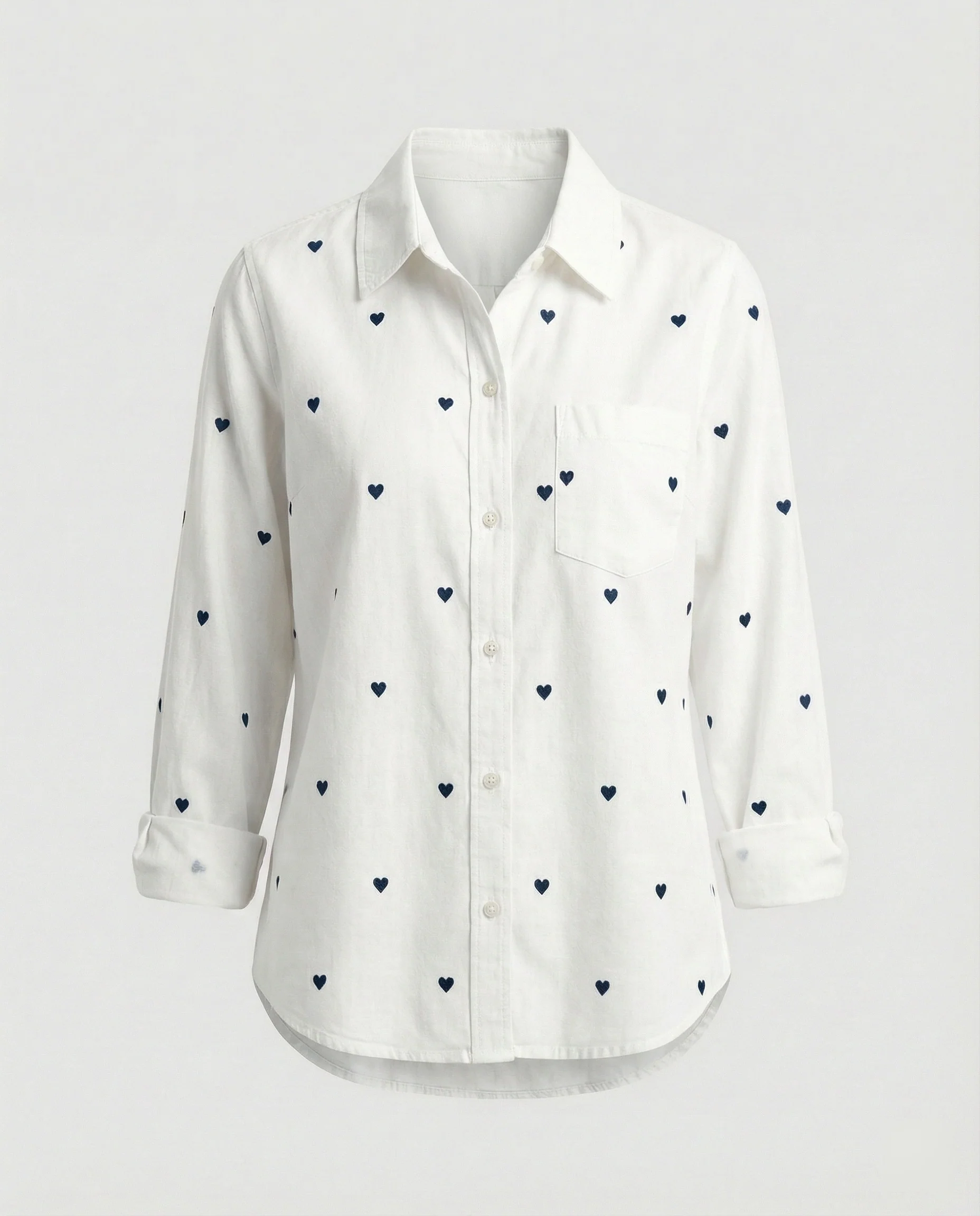 Damen Jeansbluse Herz Print - Image 5