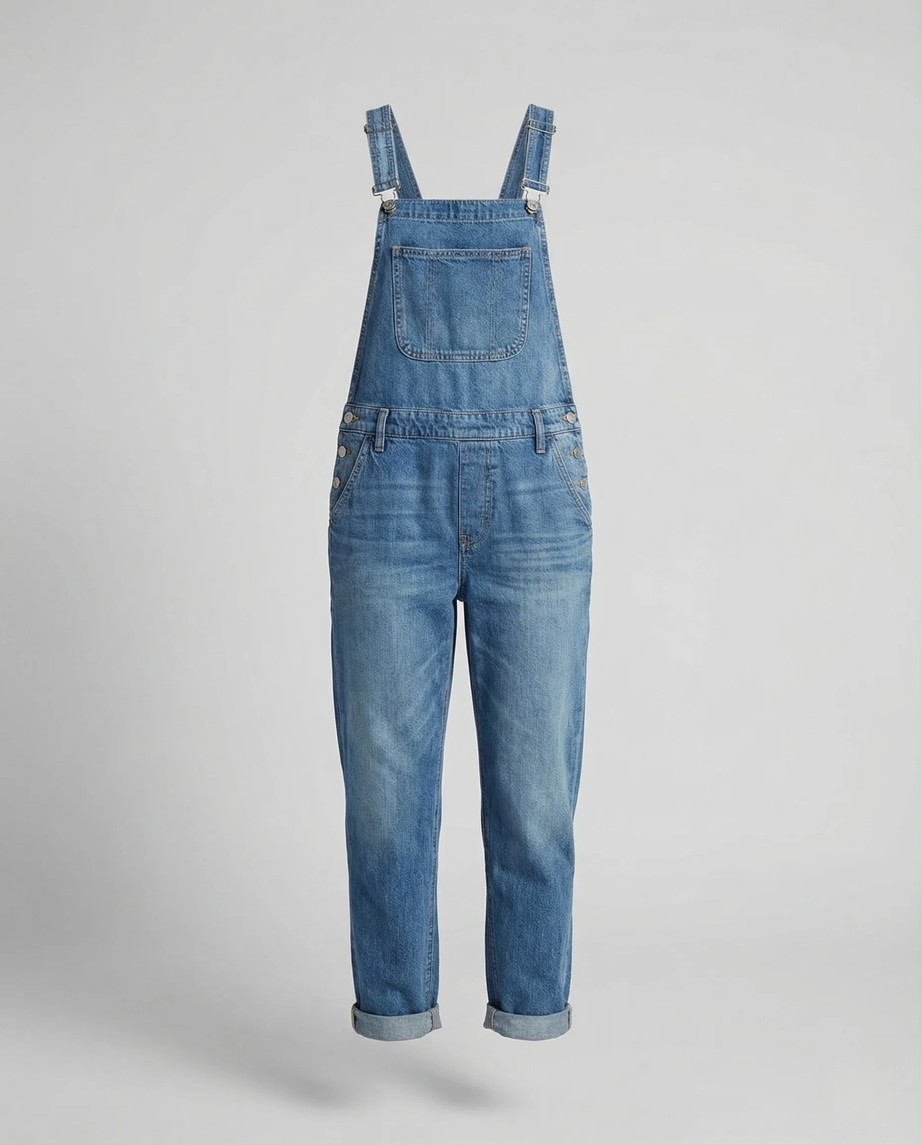 Damen Jeans Latzhose mit geradem Bein & Brusttasche - Image 4