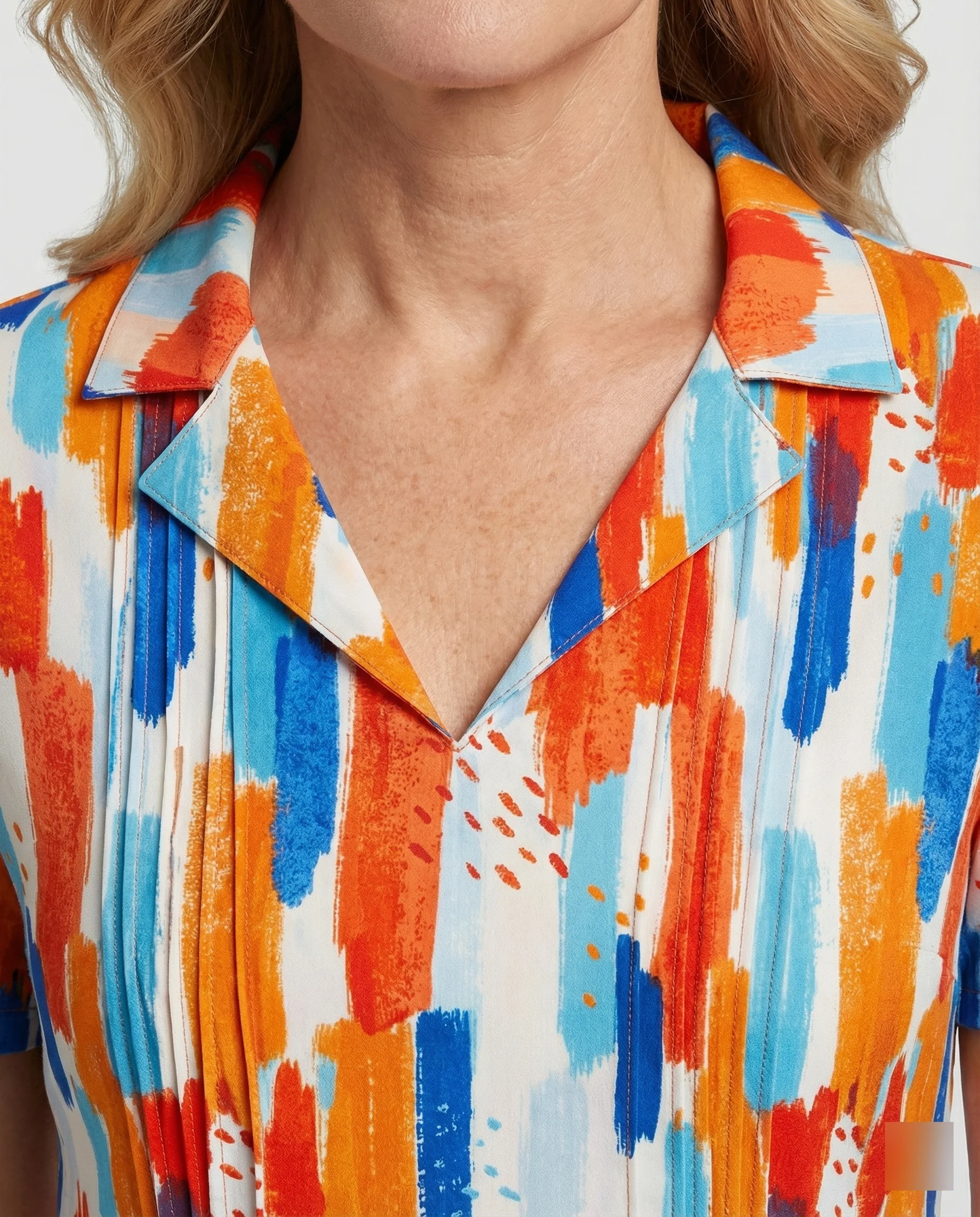 Bluse Damen Kurzarm Print - Image 4