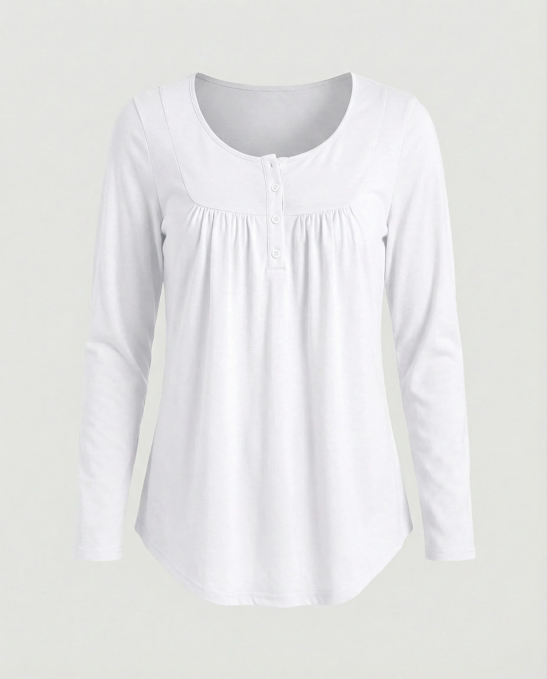 Damen Tunika Damen Langarm Henley - Image 10