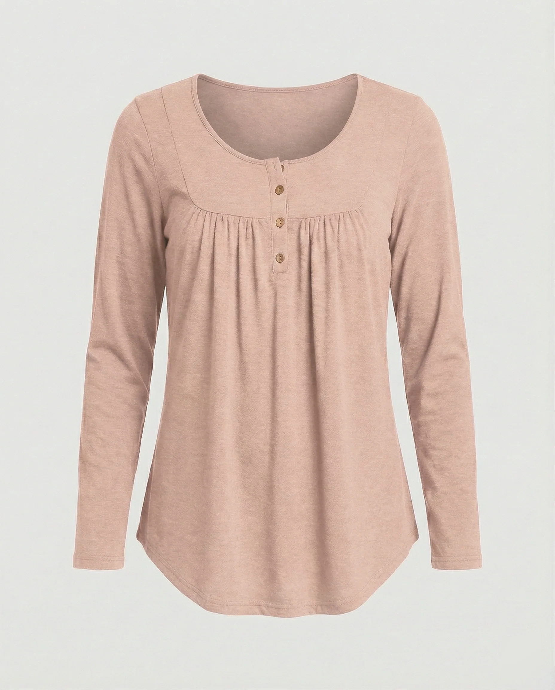 Damen Tunika Damen Langarm Henley - Image 9