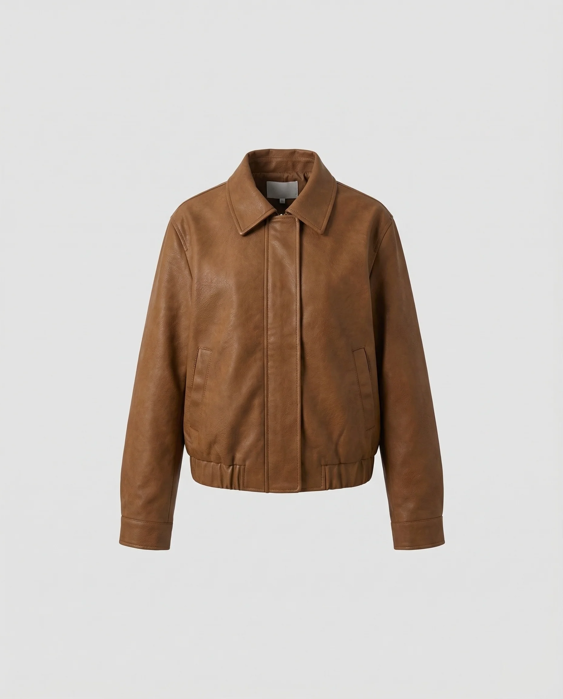 Damen Bomberjacke Lederimitat Oversize - Image 5