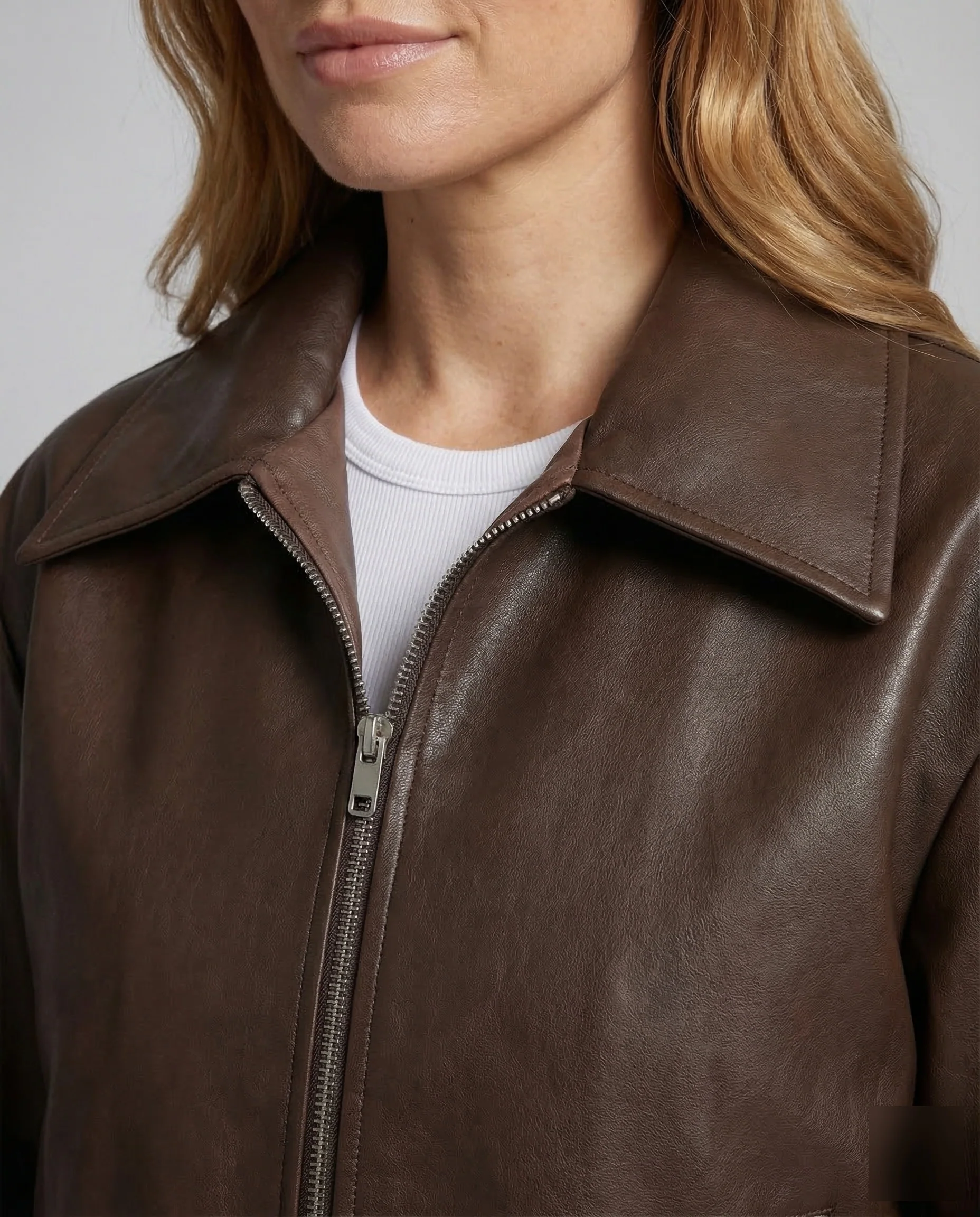 Damen Kunstlederjacke Oversize - Image 3