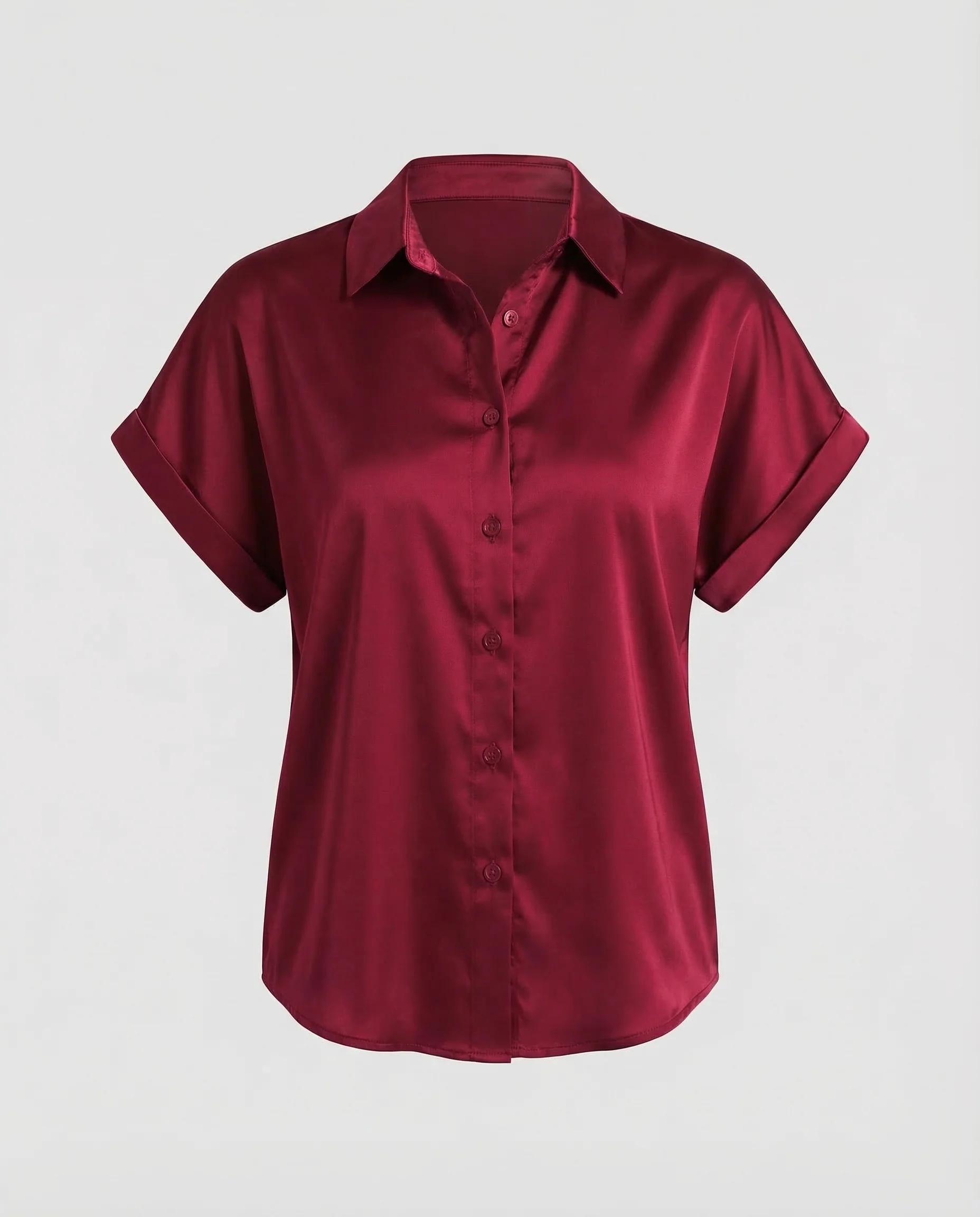 Damen Satinbluse Kurzarm - Image 5