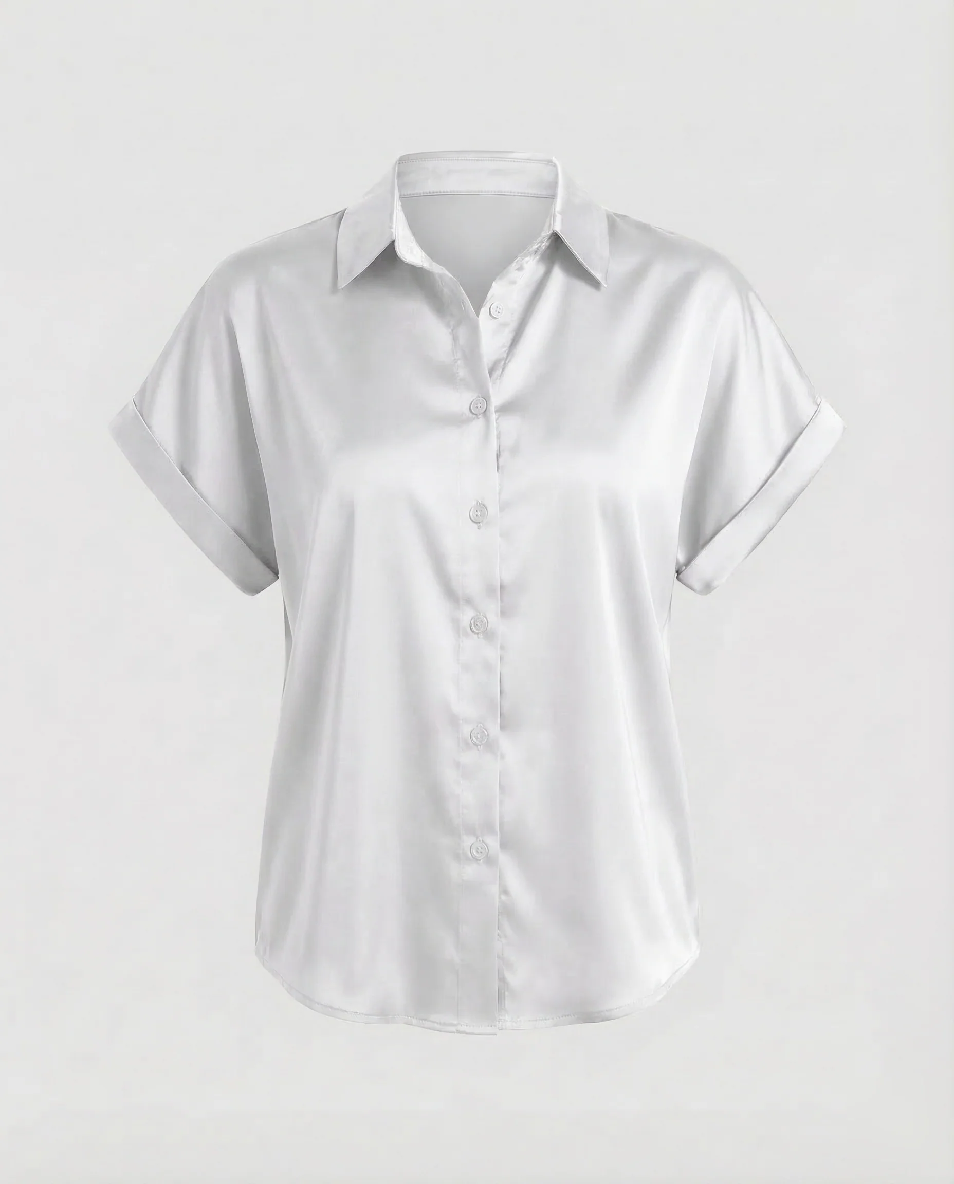 Damen Satinbluse Kurzarm - Image 6