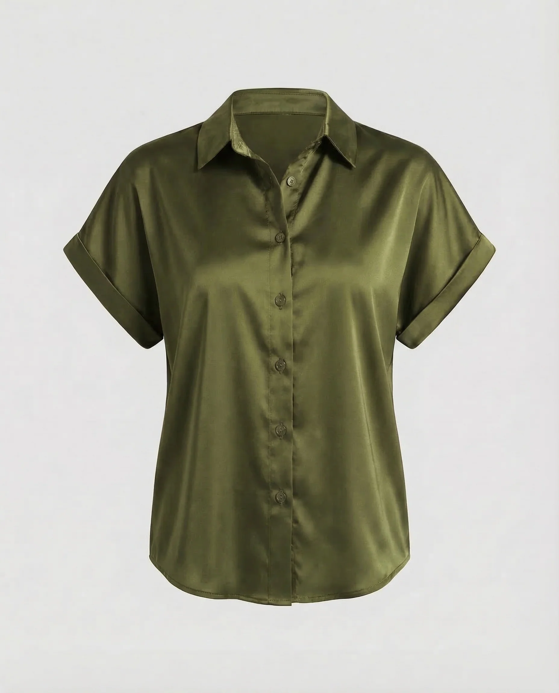 Damen Satinbluse Kurzarm - Image 8