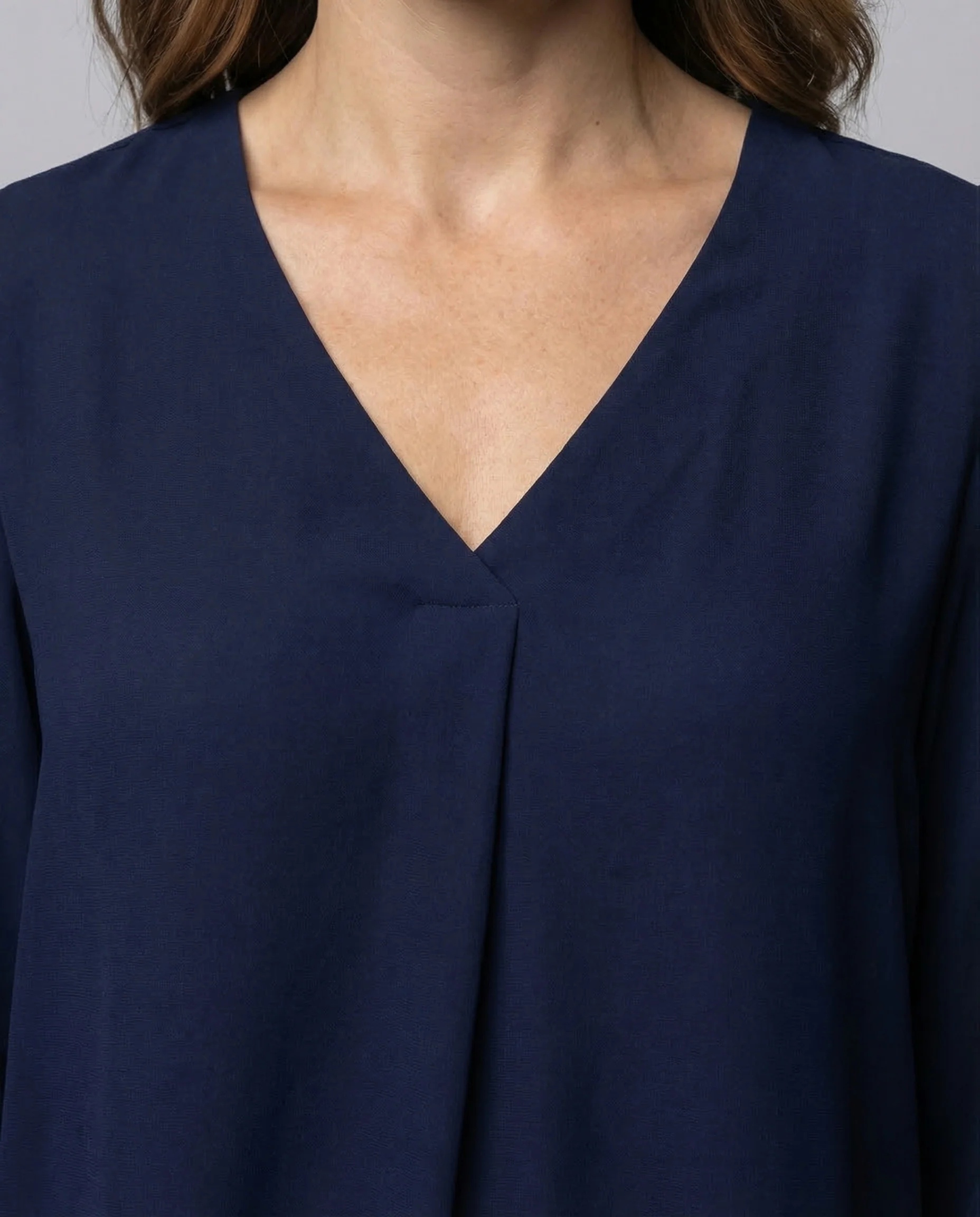 Damen Chiffonbluse V Ausschnitt Weit - Image 3