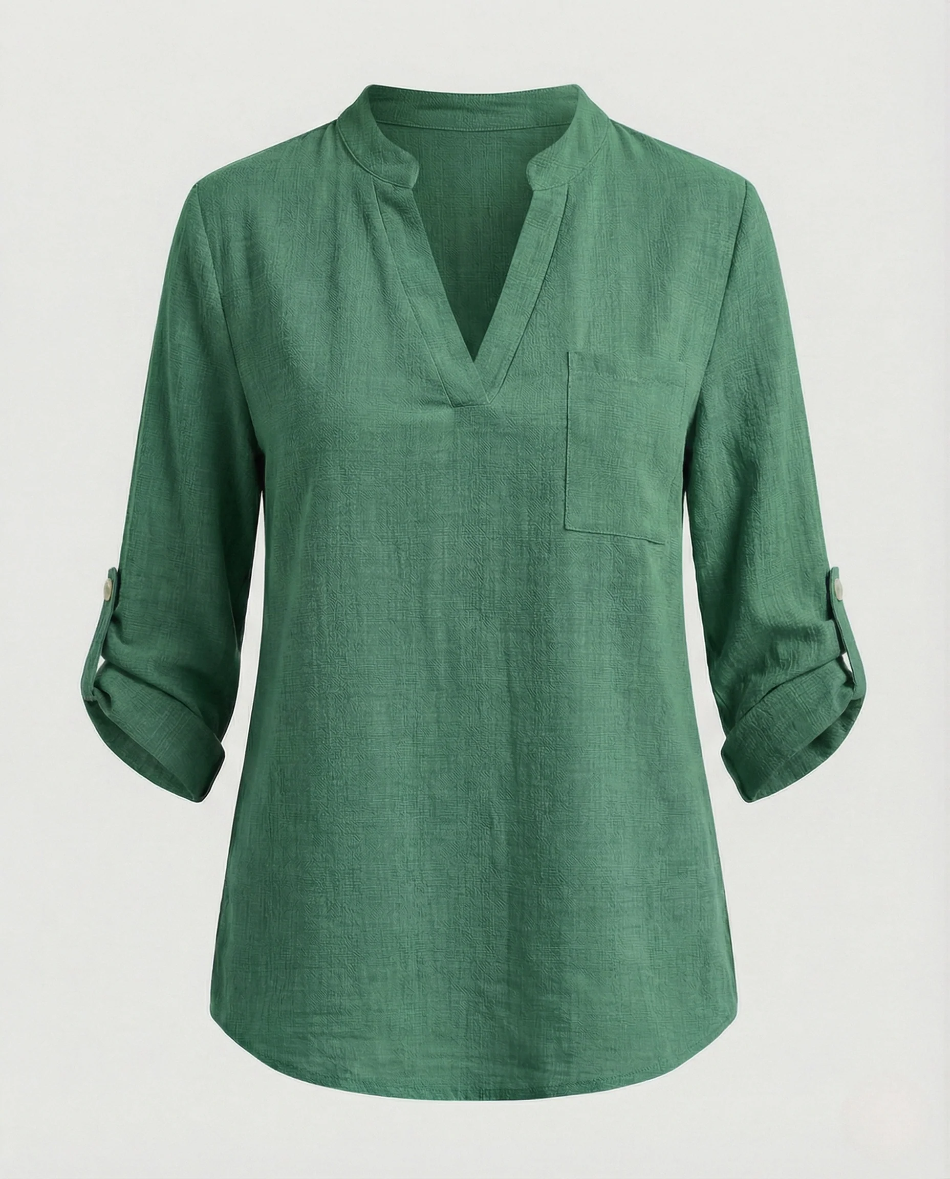 Damen Tunika Bluse mit Brusttasche - Image 8
