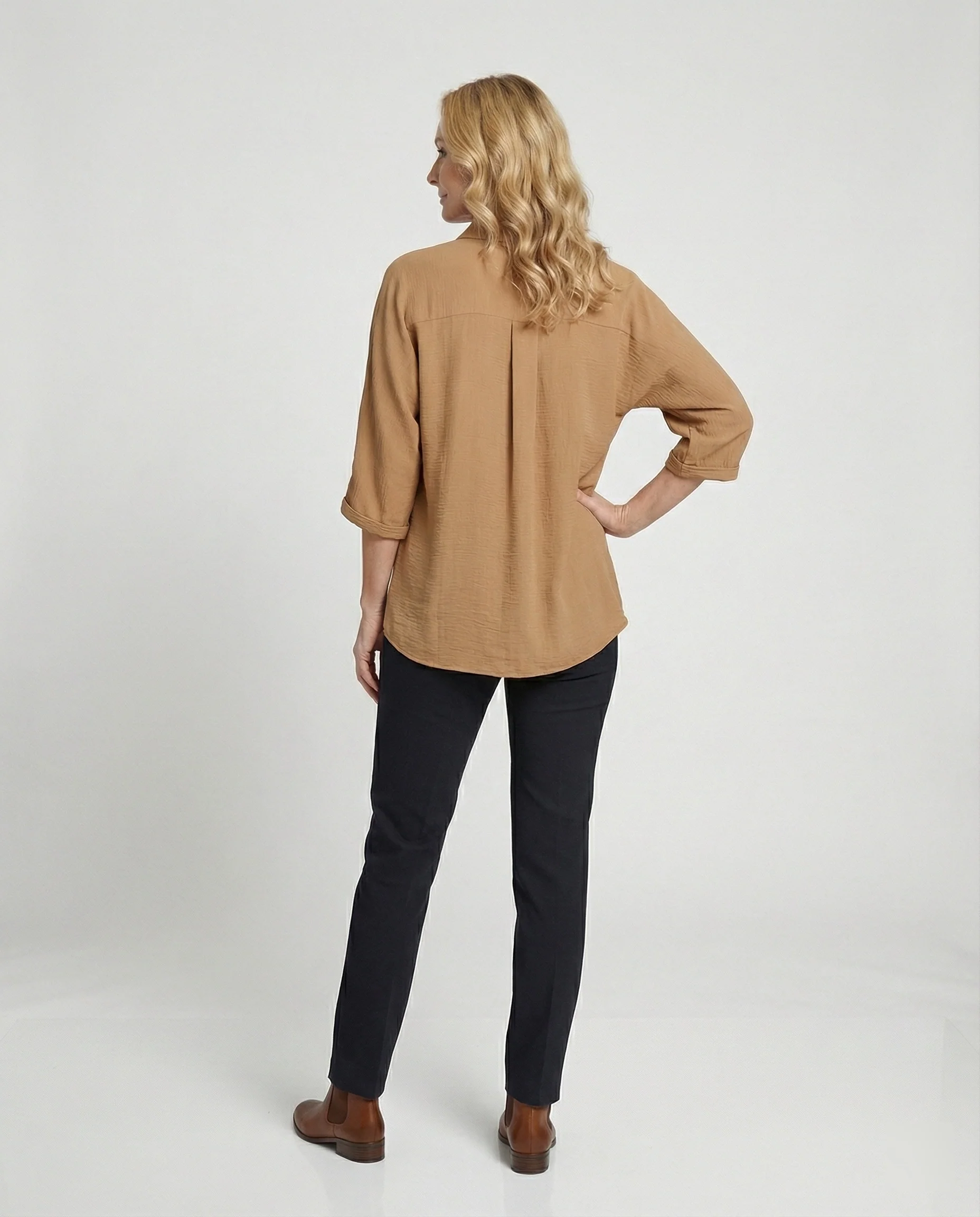 Damen Hemdbluse Oversize mit Knopfleiste - Image 3