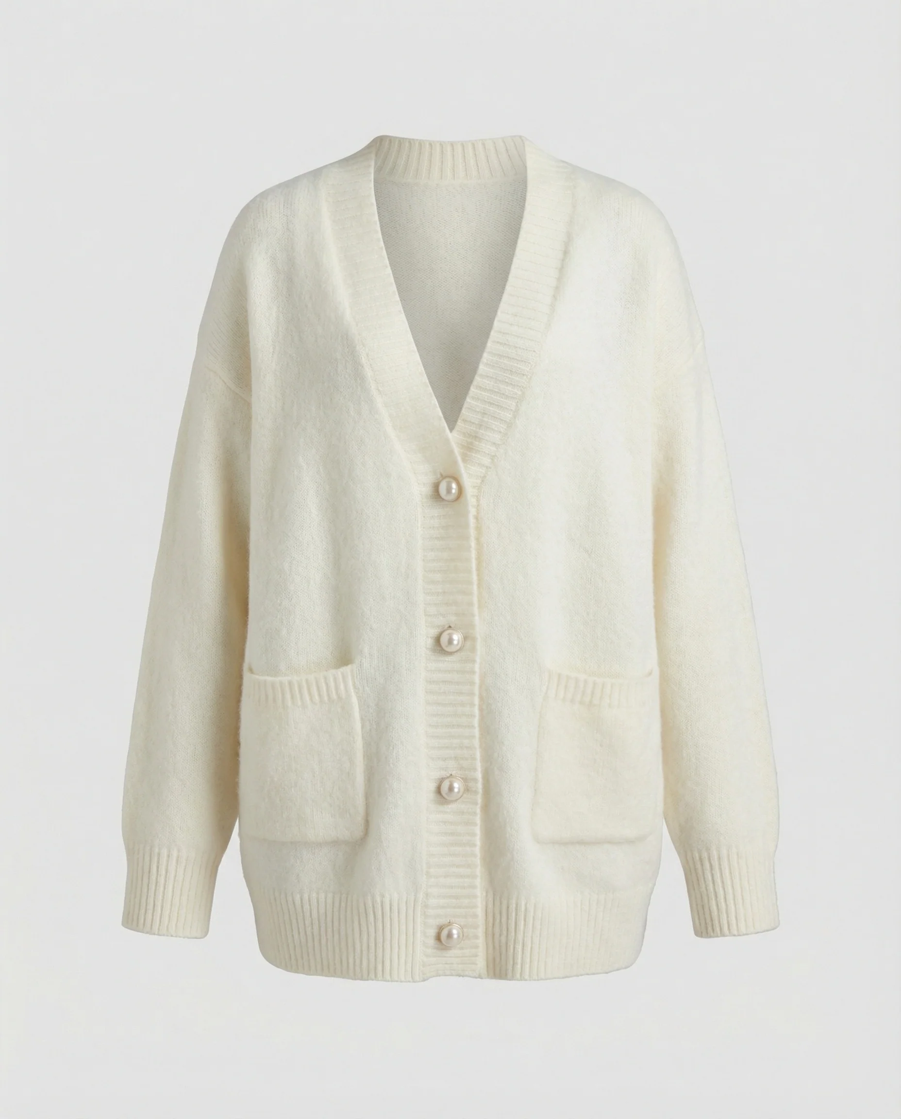 Lässiger Longcardigan in Mohair-Optik mit Rippbündchen, aufgesetzten Eingrifftaschen und Tonknöpfen Heidi-Mode - Image 2