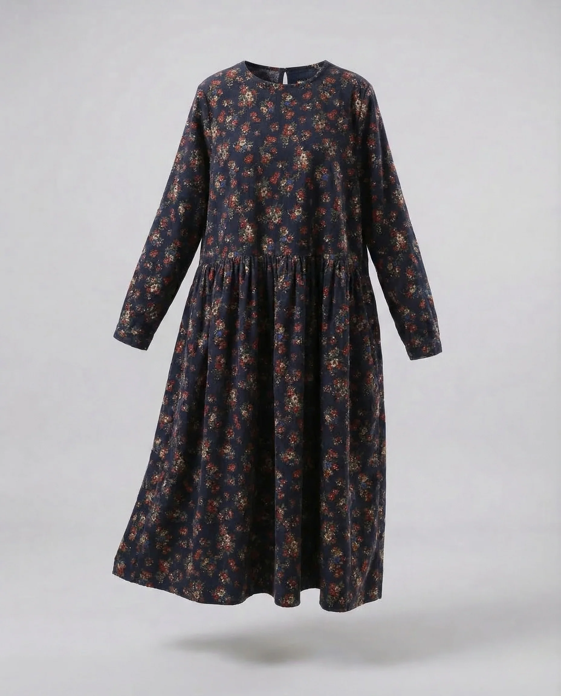 Damen Boho Maxikleid Blumenprint Langarm - Image 4