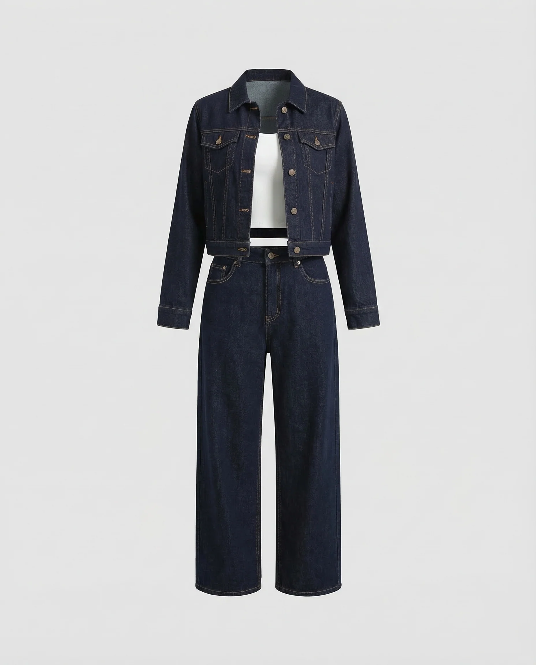 Damen Denim Zweiteiler Set - Image 4