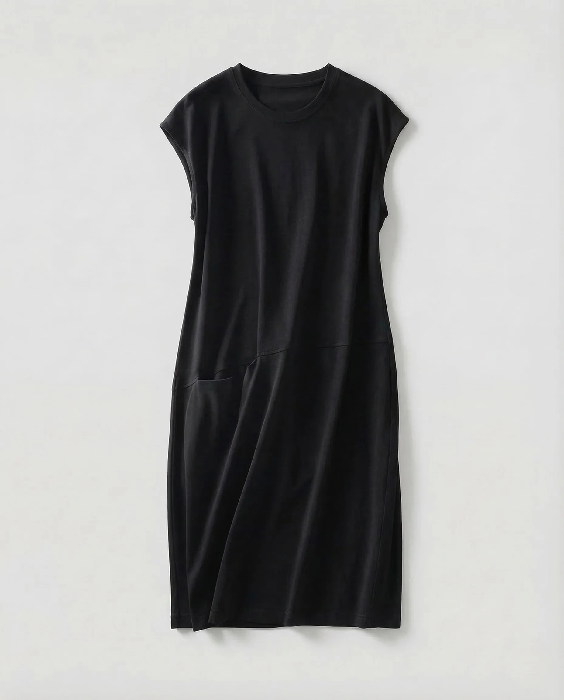 Damen Jersey Midikleid Asymmetrische Naht - Image 6